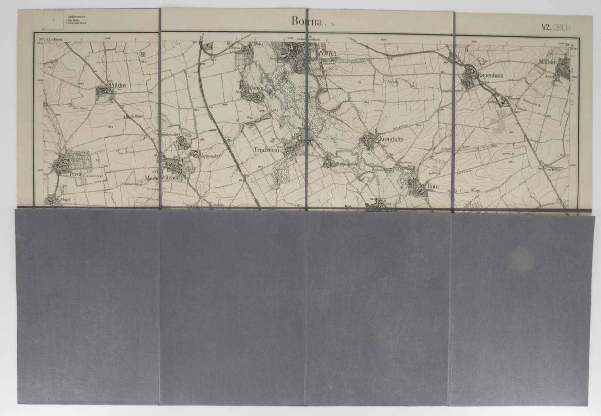 Lot alter Landkarten, dabei Fichtelgebirge, der Steigerwald, je 1:100000, Borna, Pegau und - Bild 6 aus 7