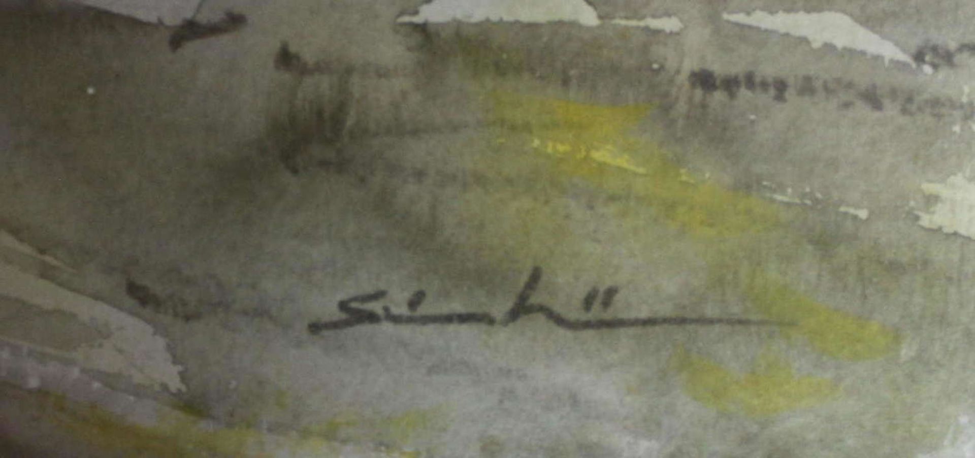 Karl Simshauser, Wiesbadener Maler, 1910-1991, Aquarell auf Papier, "Festung mit Flagge", rechts - Image 2 of 2