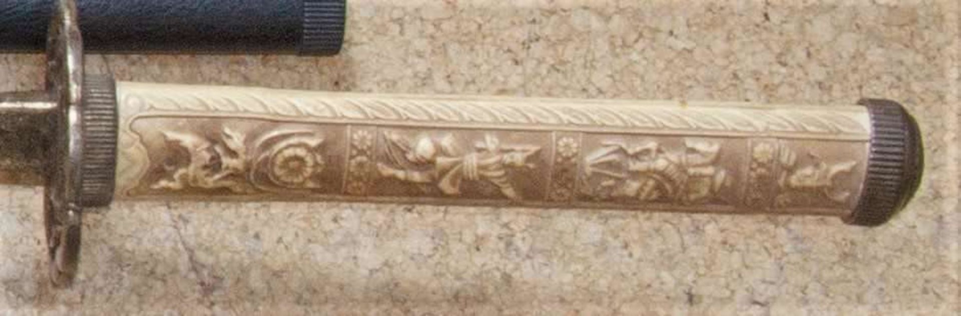 Samurai - Zierschwert, Griff in Elfenbein - Optik. Klingenlänge. ca. 62 cm. Griff - Länge: ca. 21 - Bild 2 aus 2
