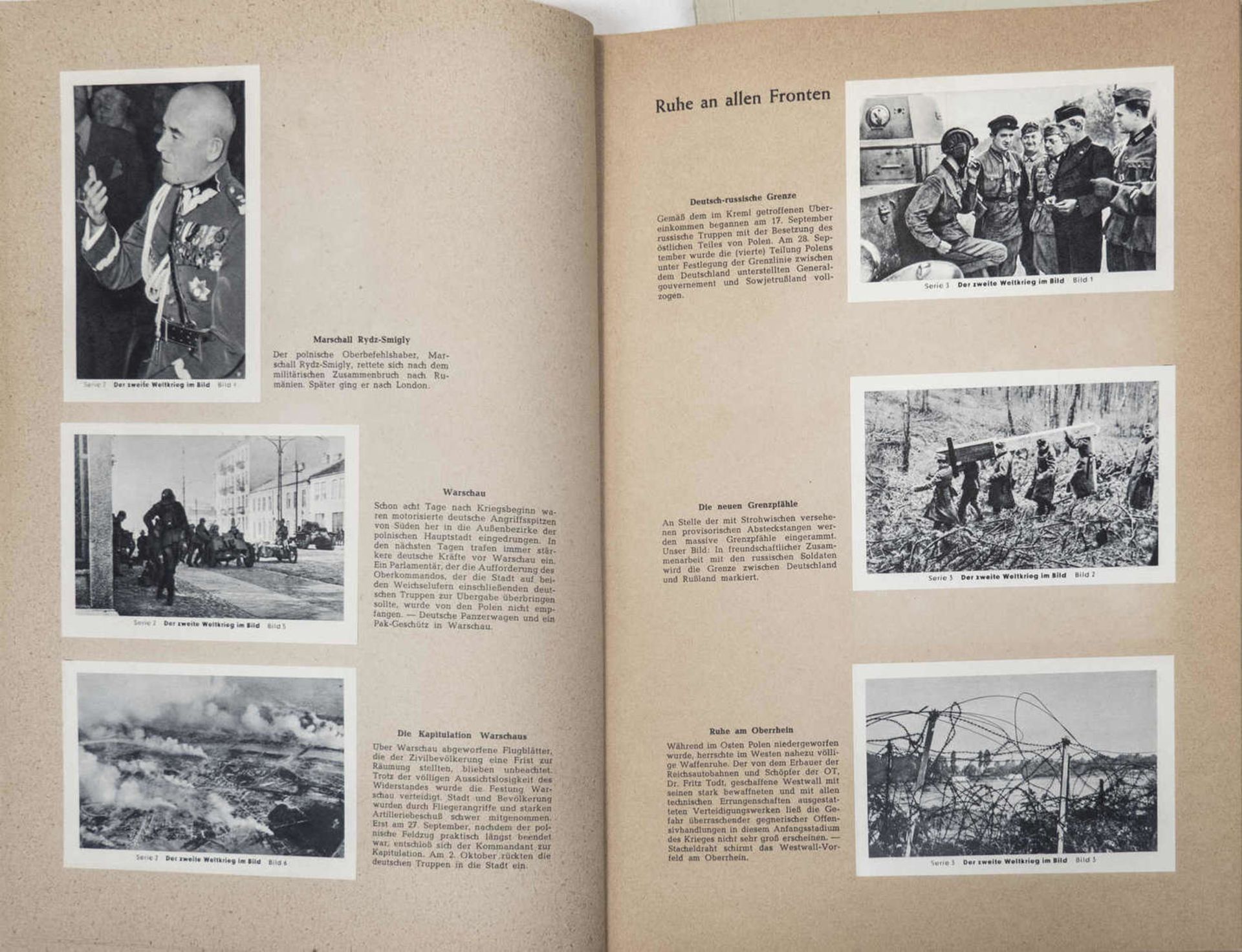 Sammelbilder - Album "Der 2. Weltkrieg im Bild". Band 1 und 2. Band 1 nicht komplett, Band 2 - Bild 2 aus 3