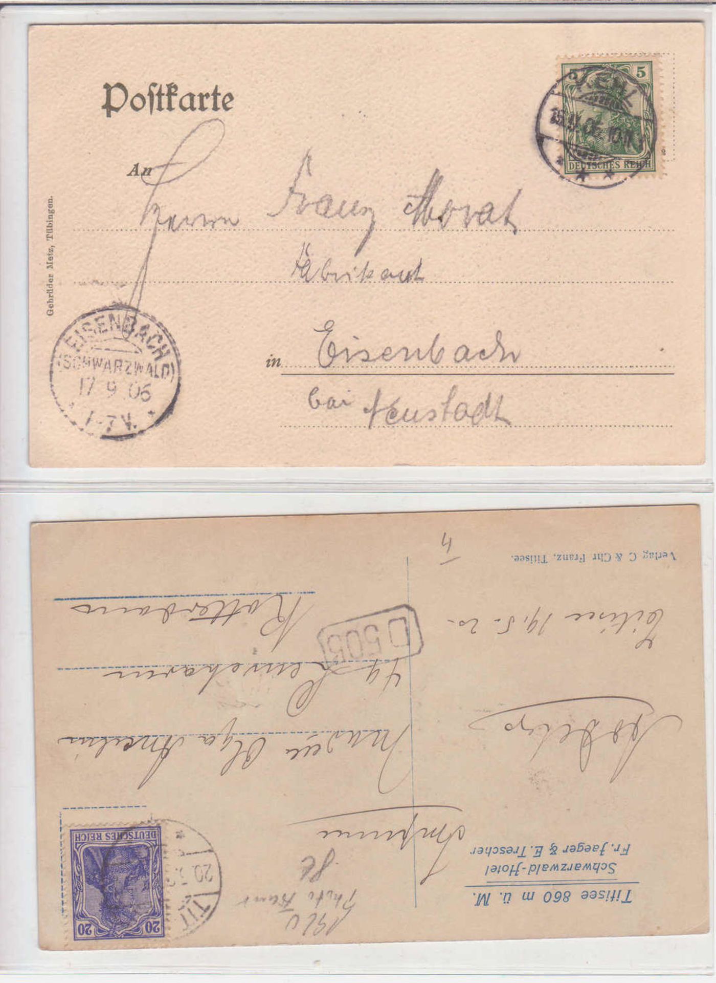 Lot Ansichtskarten Schwarzwald, dabei Gengenbach 1906, Kehl 1906, Titisee 1920. Dazu Gruss aus - Bild 4 aus 4