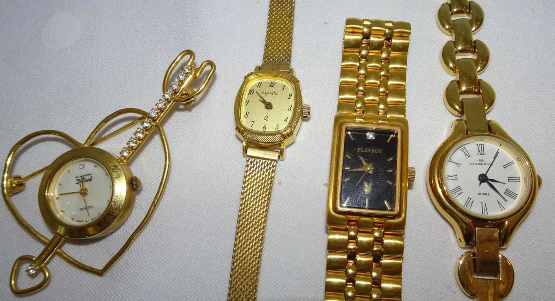 Lot Damenarmbanduhren, dabei Meisteranker, egosta, sowie 1 Armbanduhr als Brosche. Bitte - Bild 2 aus 2