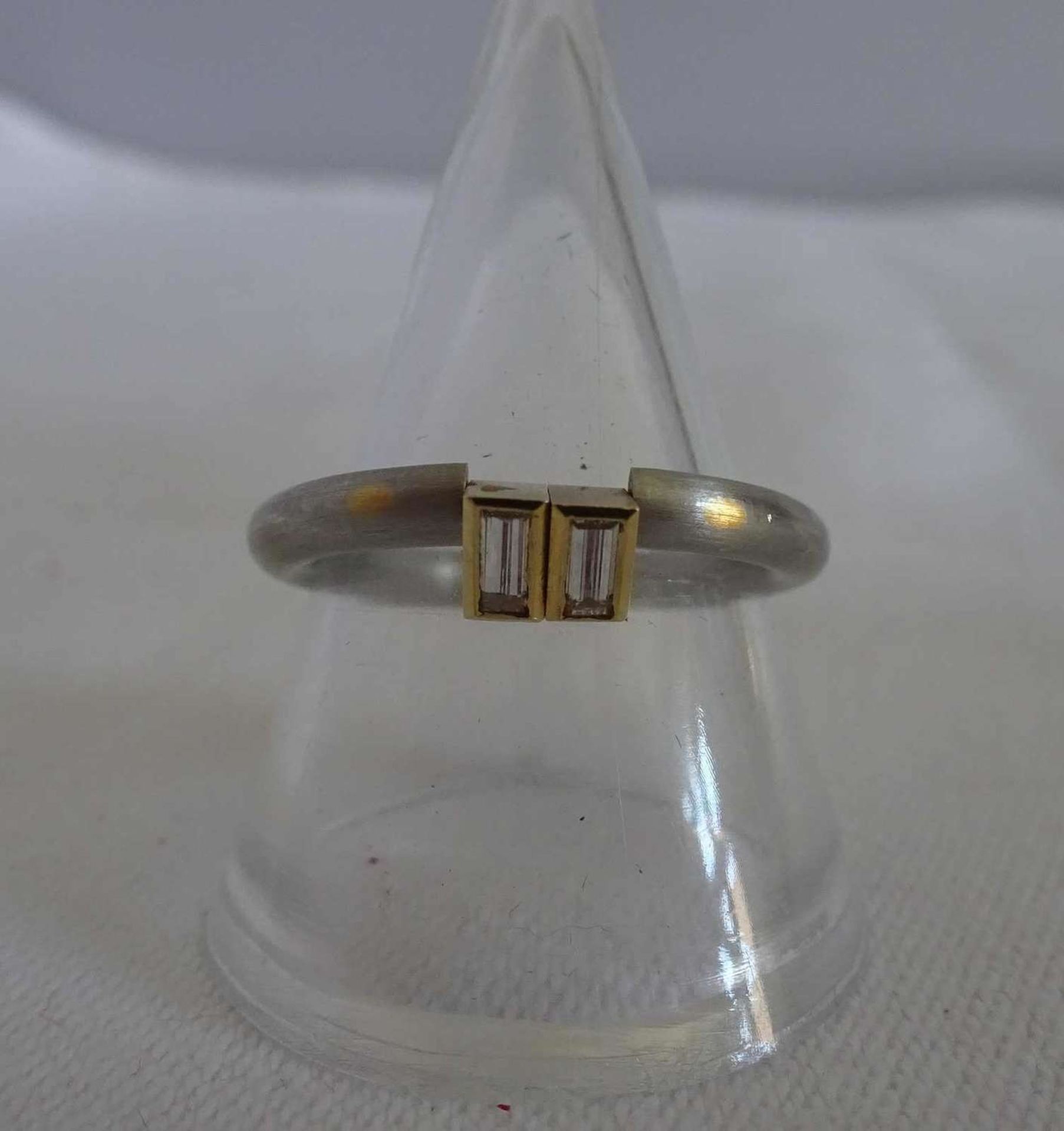 Designer - Damenring, 750er Gold & Platin. Ringgröße , Gewicht ca. 7,1 gr. - Bild 3 aus 4