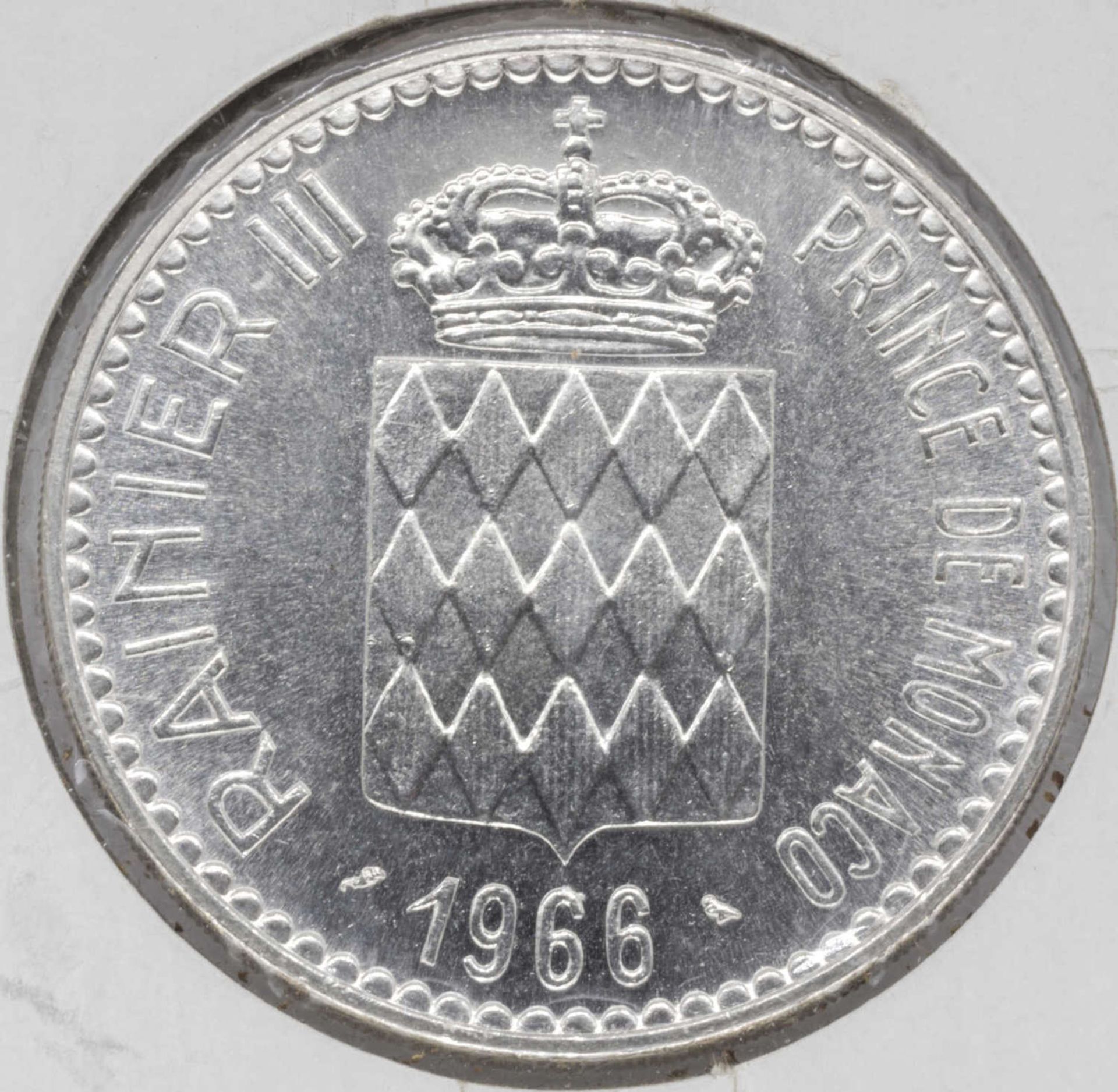 Monaco 1966, 10.- Francs - Silbermünze "Charles III." Qualität: vz - stgl. - Bild 2 aus 2