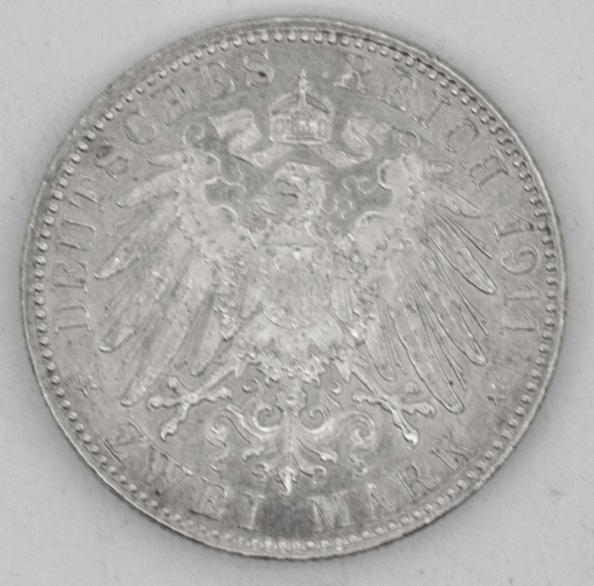 Deutsches Kaiserreich Bayern 1911 D, 2.- Mark - Silbermünze "Luitpold Prinzregent v. Bayern". - Bild 2 aus 2