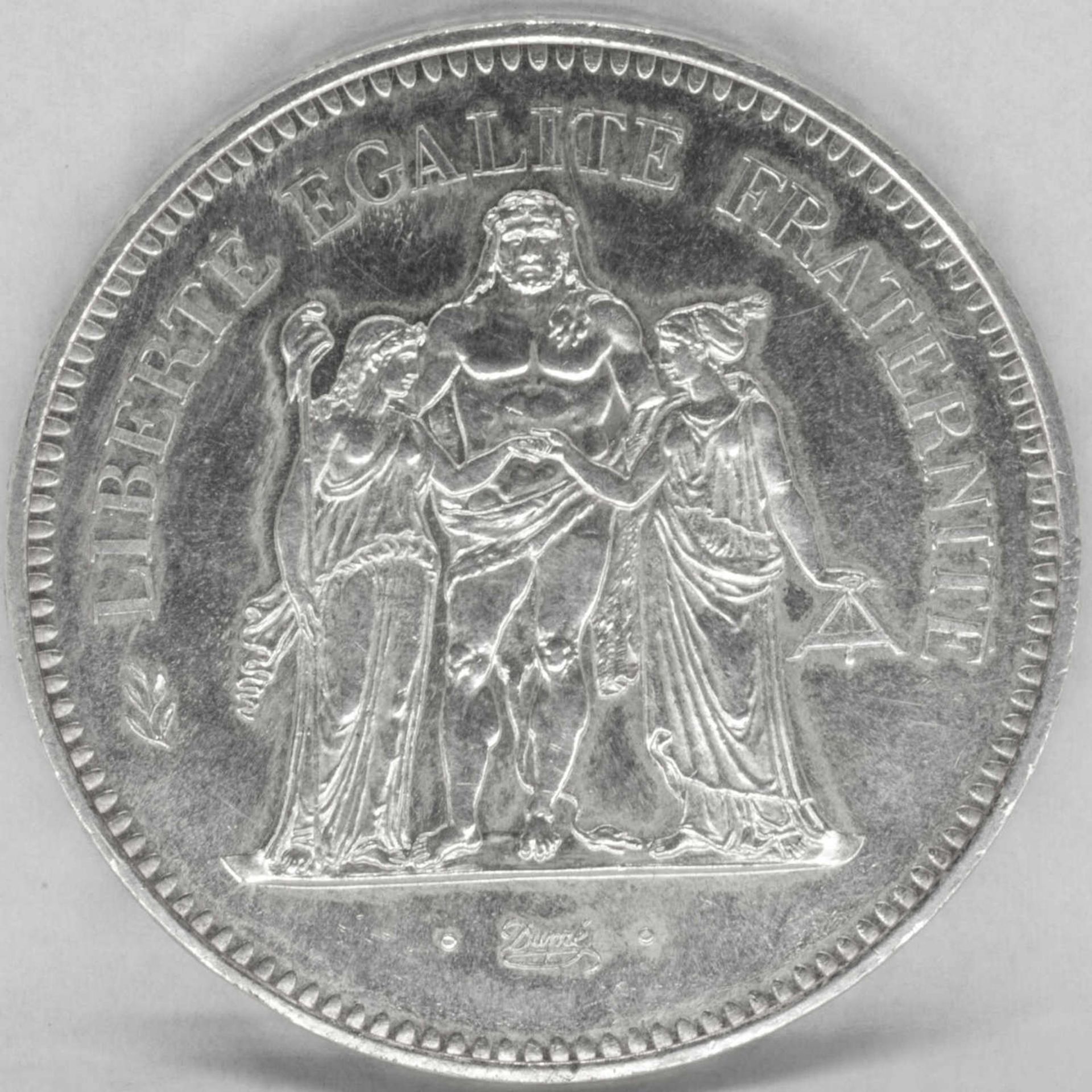 Frankreich 1974, 50.- Francs - Silbermünze "Herkules". Gewicht: ca. 30,1 g. Durchmesser: ca. 41