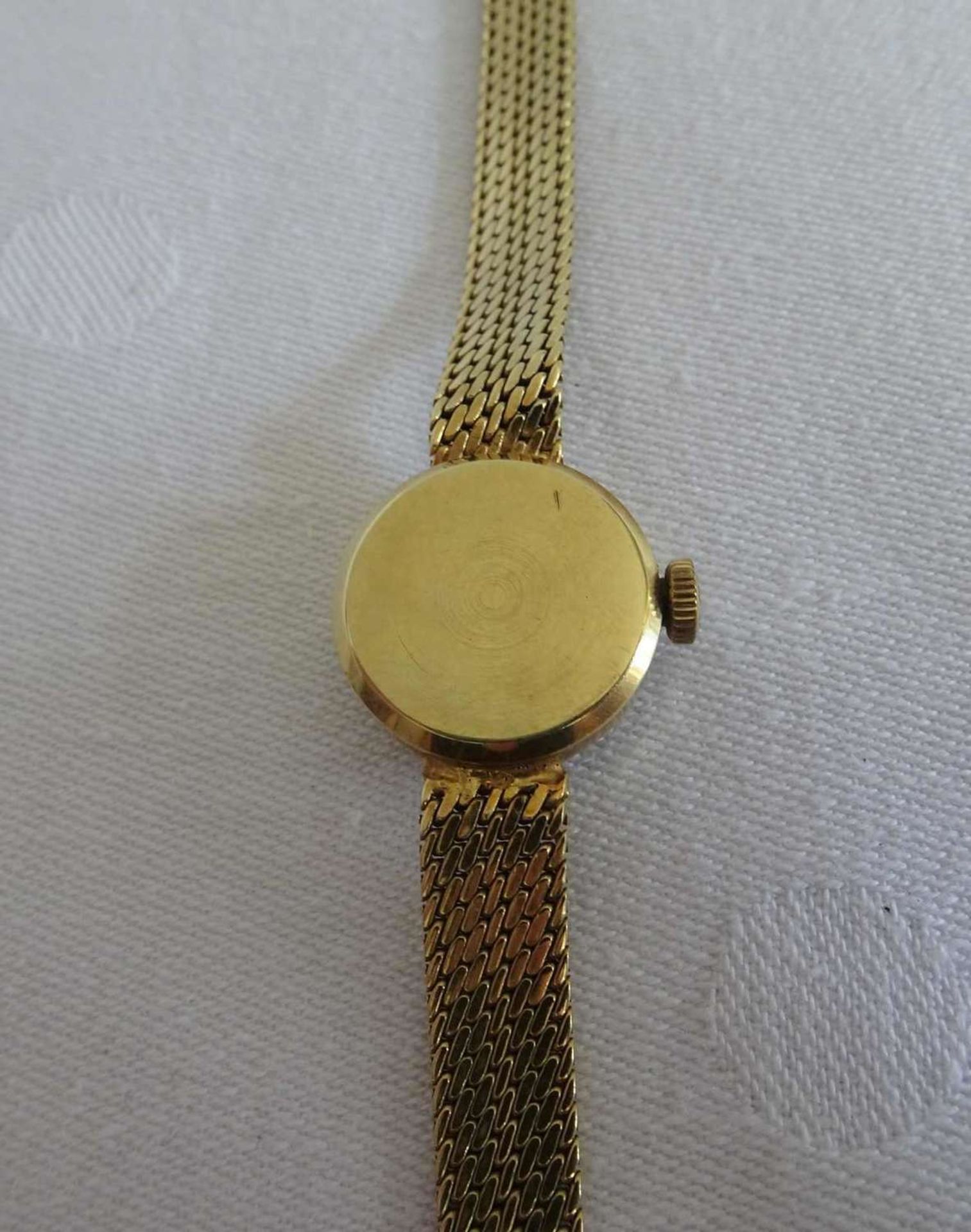 Damenarmbanduhr TISSOT, massiv, 585er Gelbgold. Gewicht ca. 18,6 gr. - Bild 3 aus 4