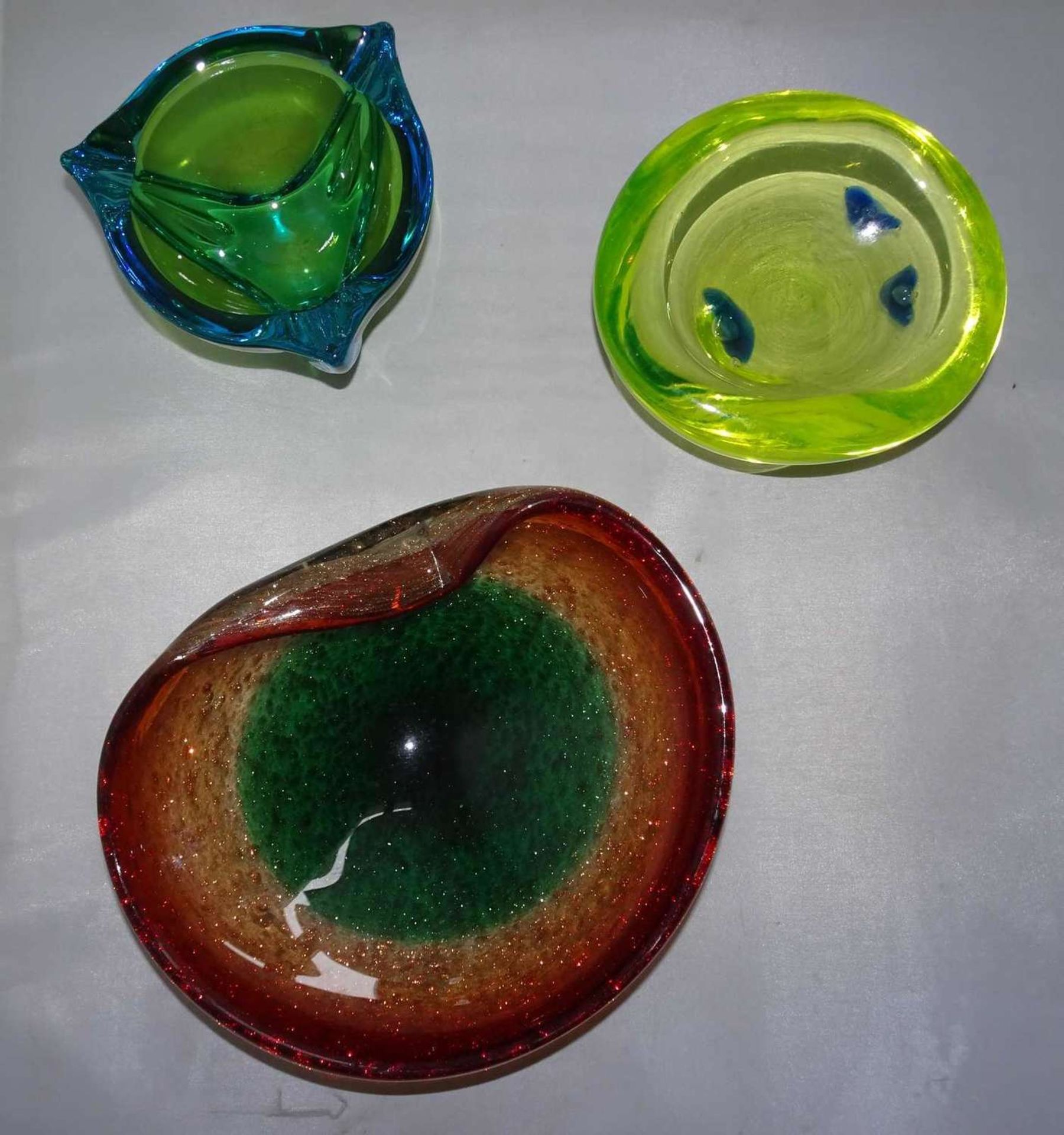 3 Teile Murano Glas, bestehend aus 3 Schalen. Hochwertige Ausführungen. Durchmesser bis ca. 20 cm3 - Bild 2 aus 2