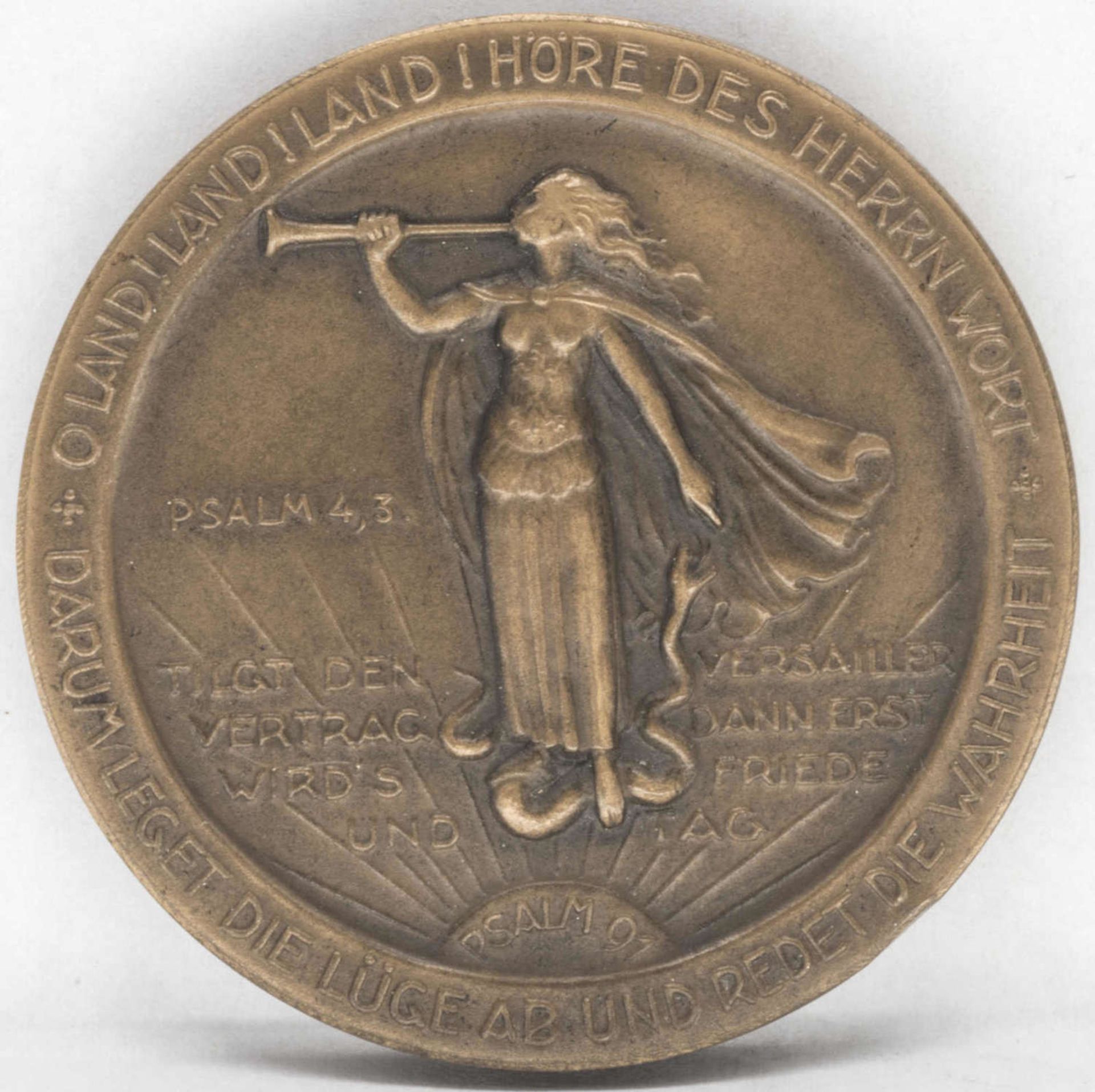 Bronze Medaille 1925, Auf seine Botschaft an die Stockholmer Konferenz 18.8.1925. AV. Brustbild - Bild 2 aus 2