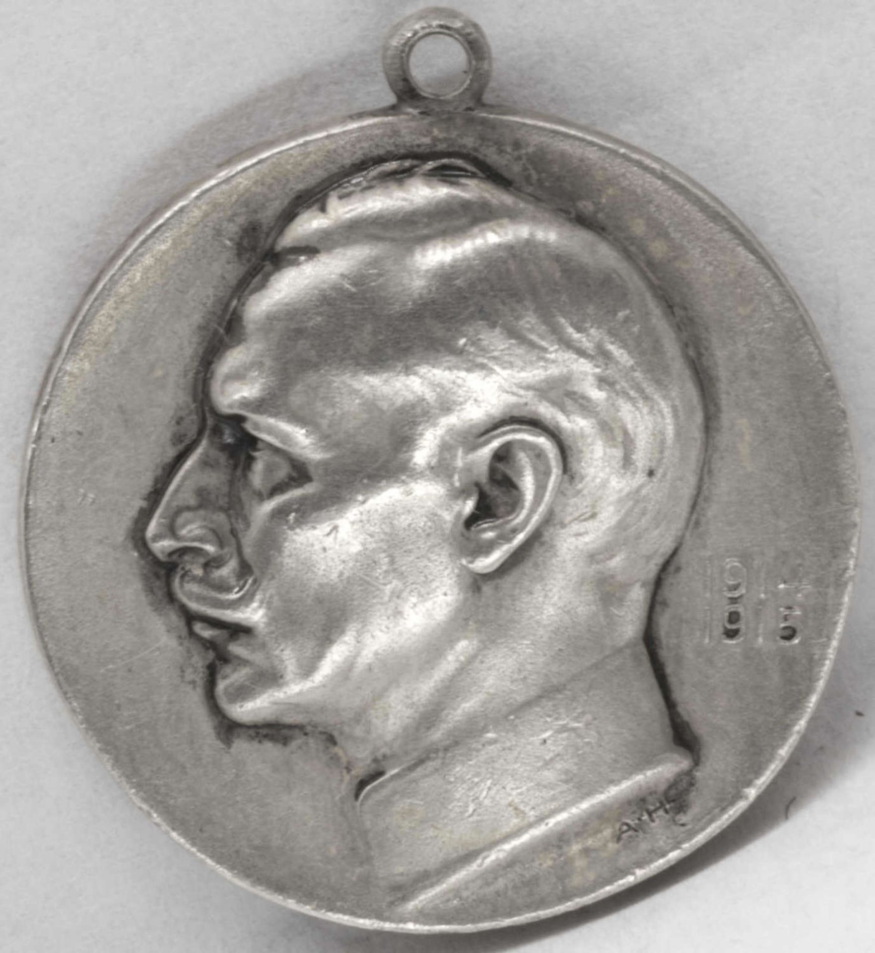 Deutsches Kaiserreich 1914/15, Tragbare Silbermedaille von A. Harting. AV: Wilhelm II., RV. Franz