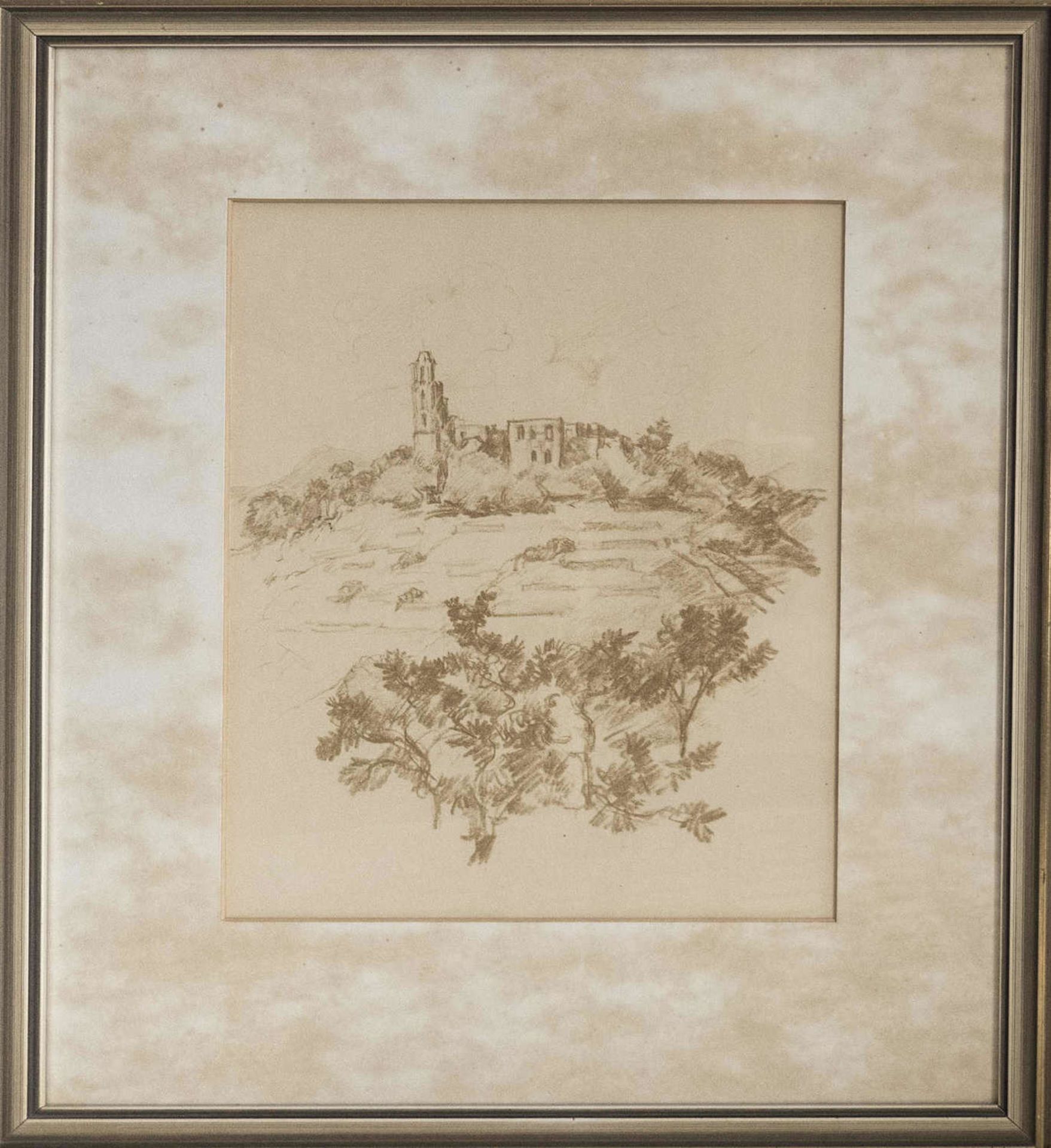 Offsetdruck nach einem Bild von Hans Fay, Speyer "Limburg". Maße: ca. 48 cm x ca. 39,5 cm. Hinter