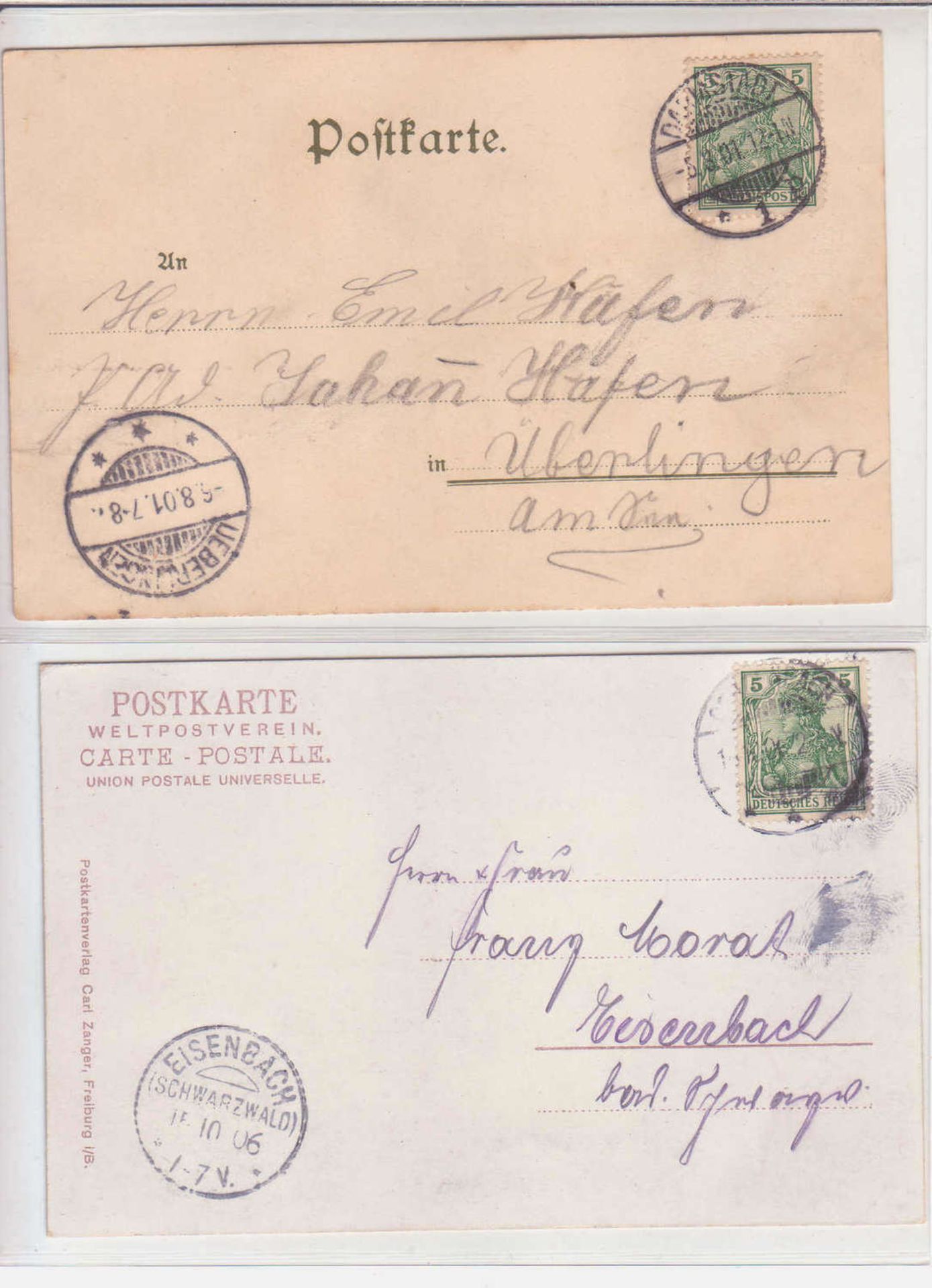 Lot Ansichtskarten Schwarzwald, dabei Gengenbach 1906, Kehl 1906, Titisee 1920. Dazu Gruss aus - Bild 2 aus 4