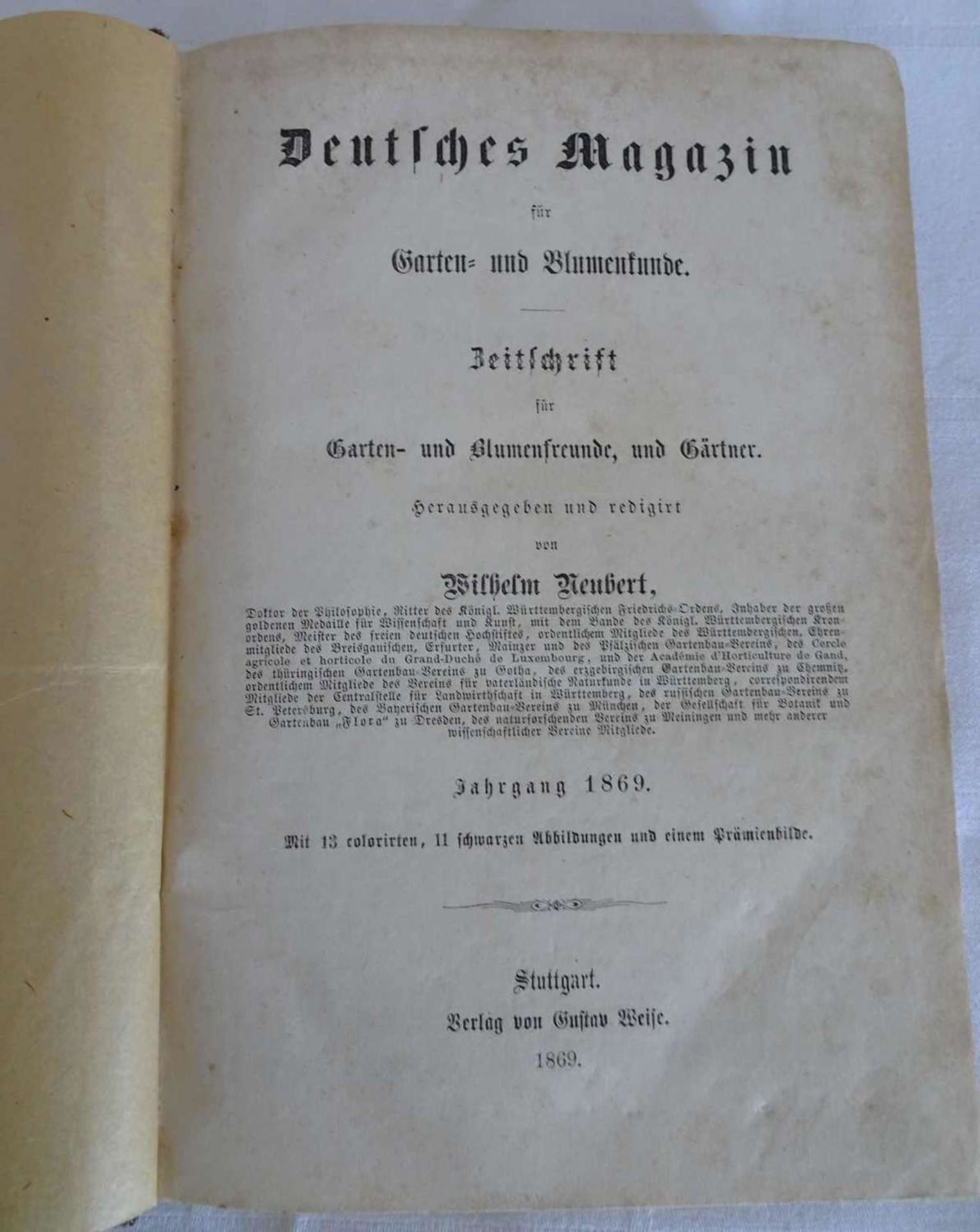 Deutsches Magazin für Garten- und Blumenkunde. Zeitschrift für Garten- und Blumenfreunde, und