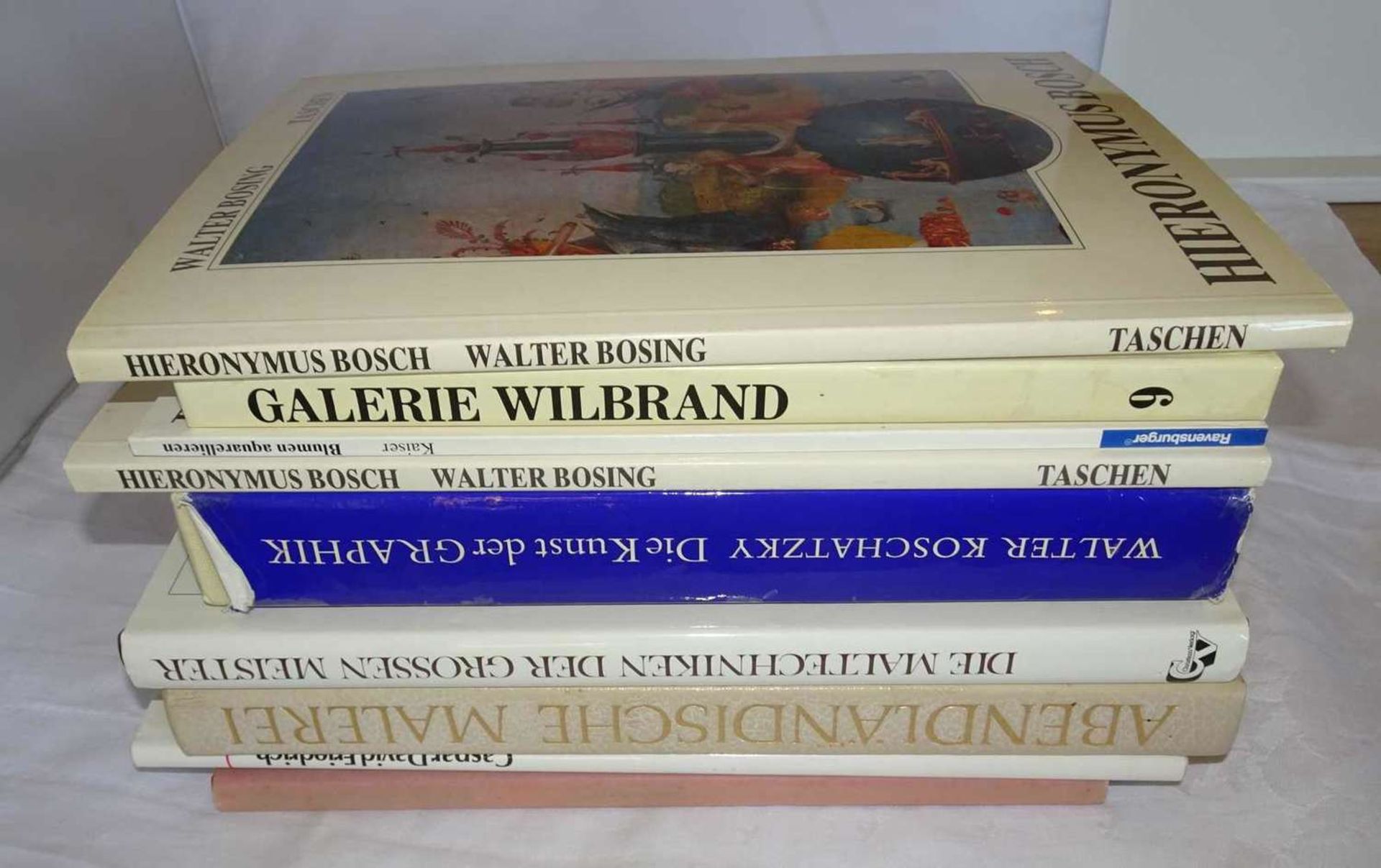 Lot Bücher zum Thema Kunst, dabei Hieronymus Bosch, Galerie Wilbrand, Caspar David Friedrich,