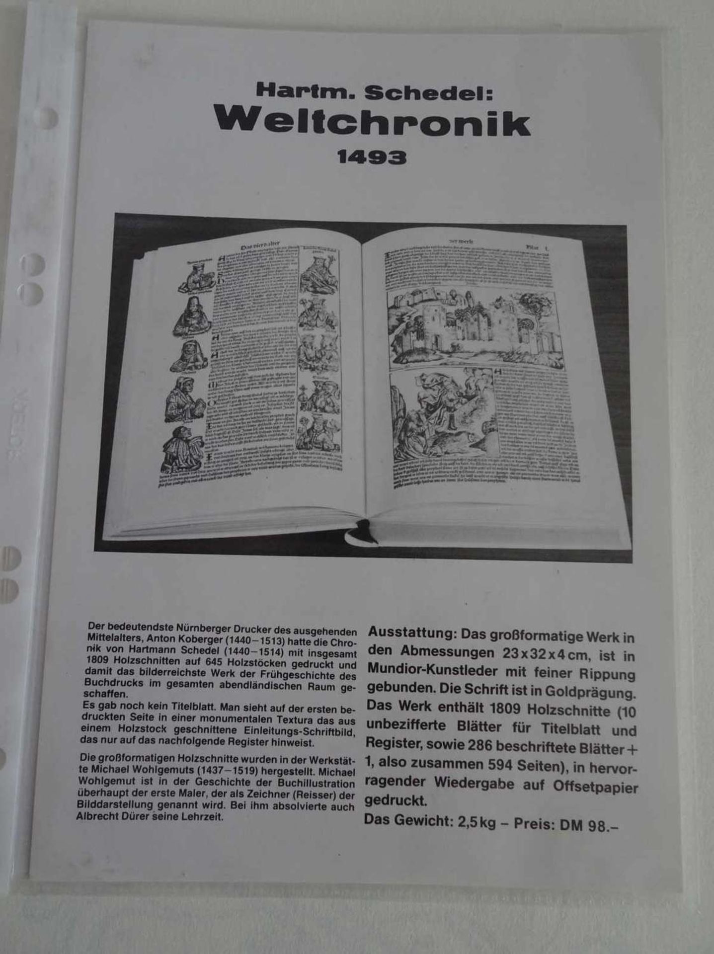 Hartmann Schedel - Weltchronik 1493. Nachdruck. Guter Zustand. - Image 2 of 2