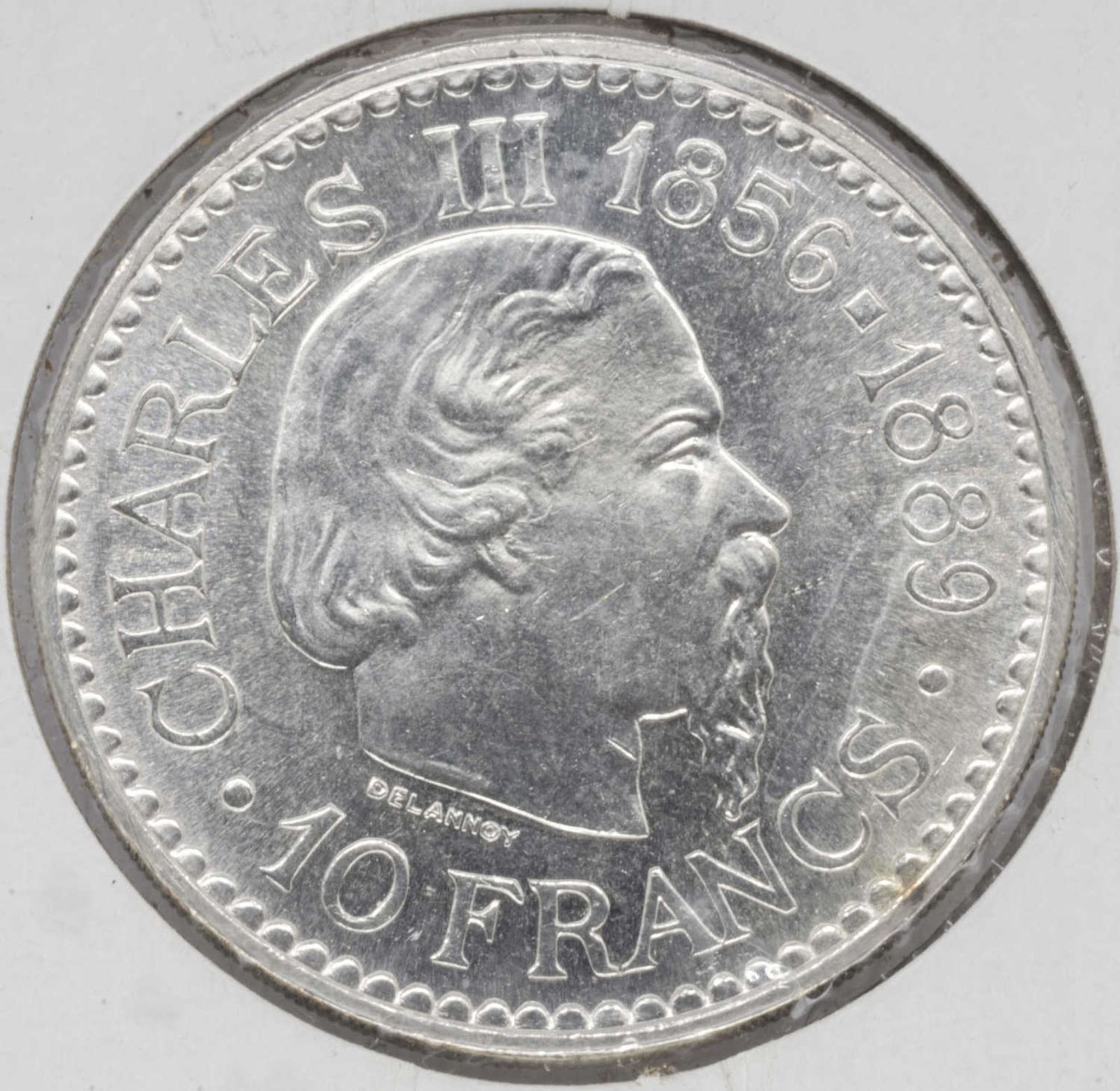 Monaco 1966, 10.- Francs - Silbermünze "Charles III." Qualität: vz - stgl.