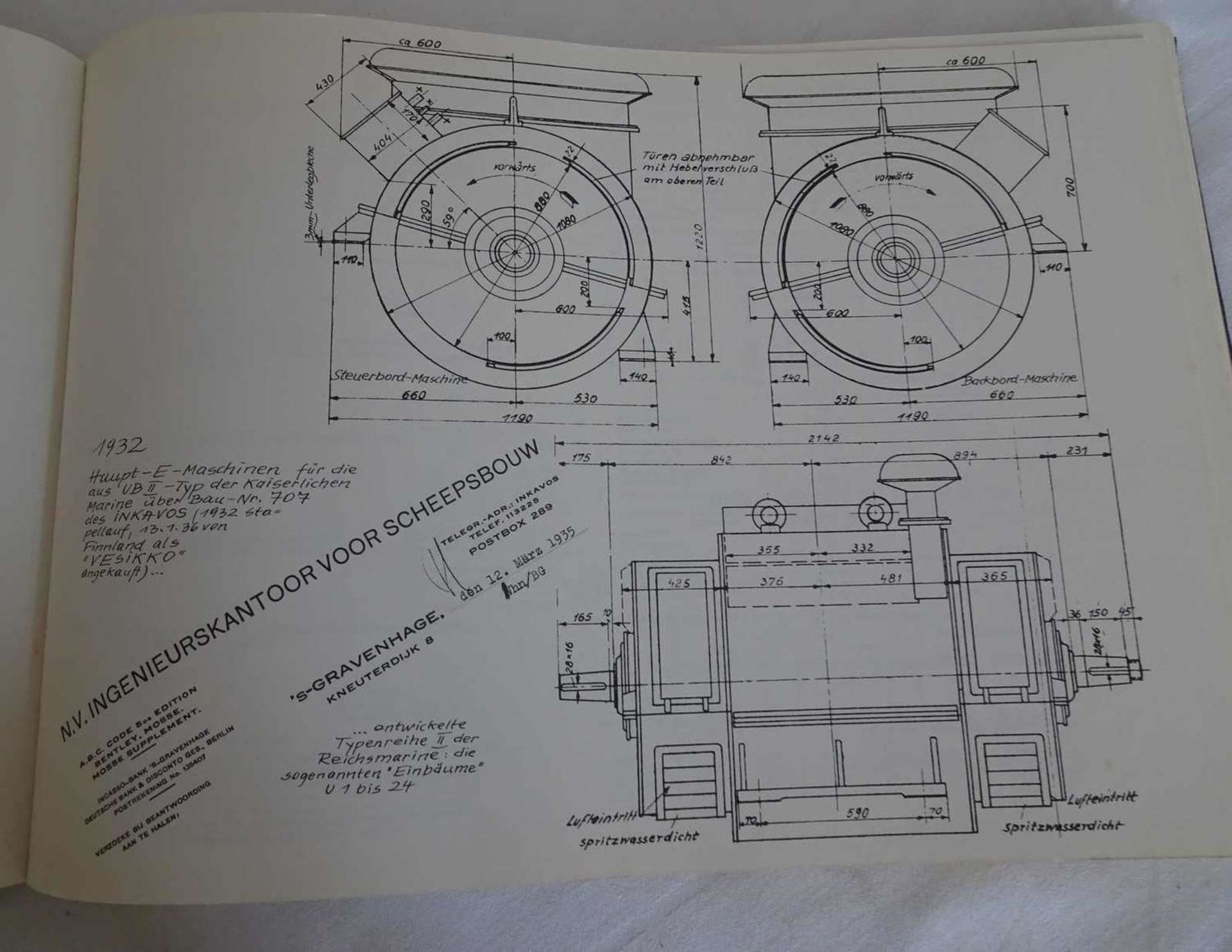 Hans-Joachim Lawrenz, Die Entstehungsgeschichte der Uboote, Lehmann 1968, Großband, 150 - Image 2 of 3