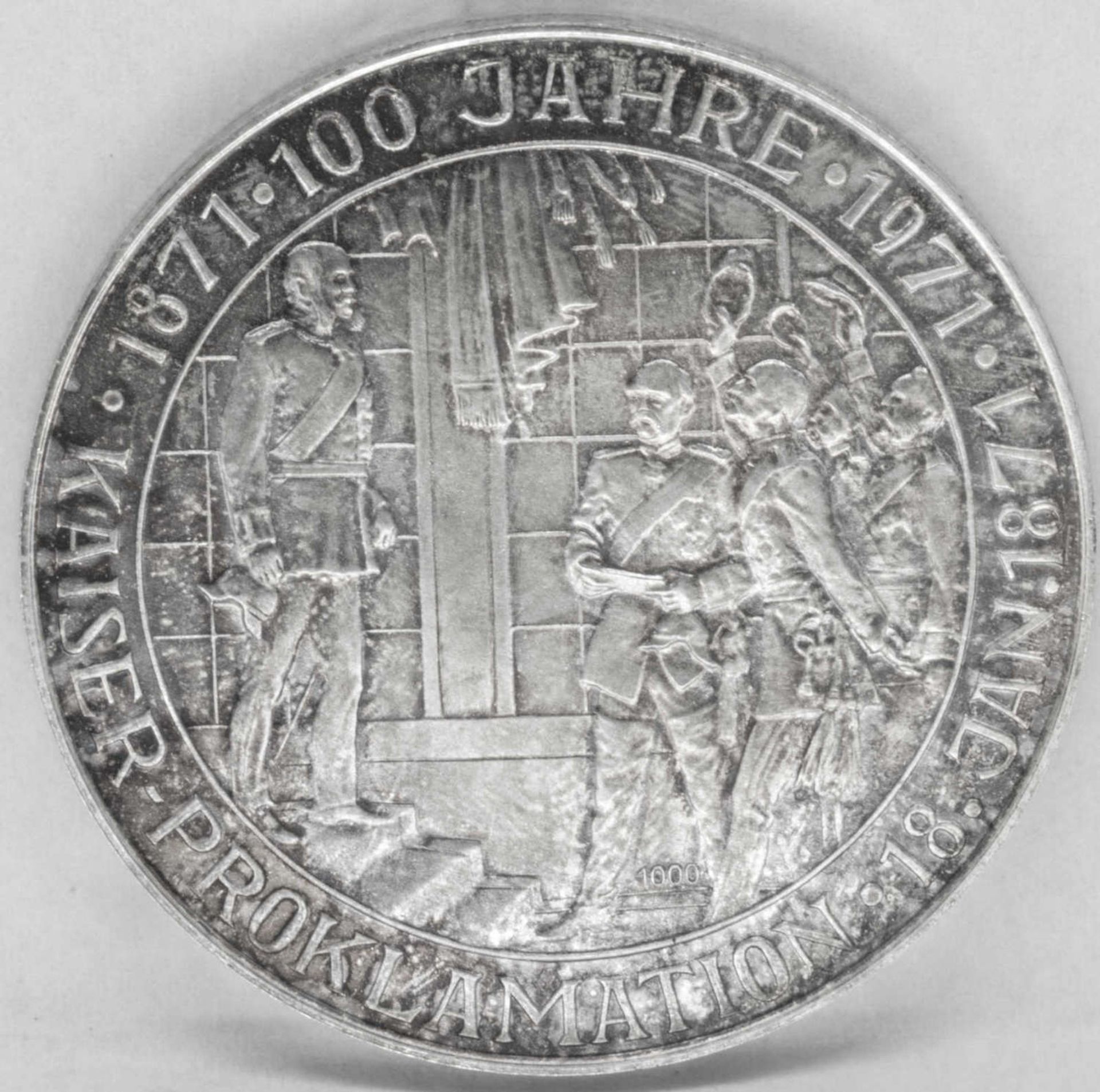 Deutschland 1971, Silbermedaille "100 Jahre Kaiser - Proklamation 1871-1971". AV: Otto von Bismarck.