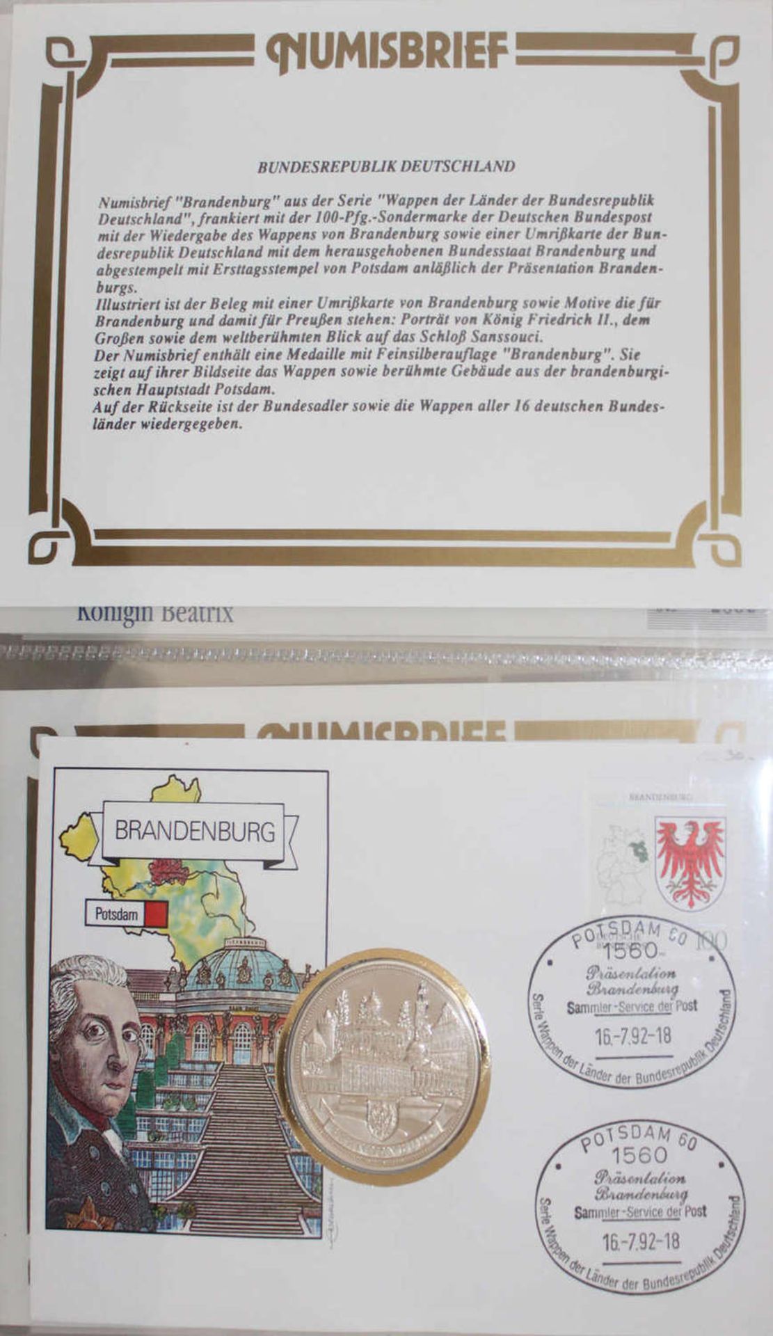 Lot Numisbriefe, meist BRD und DDR, insgesamt 31 Stück, dabei zum Beispiel Brandenburg, Olympische