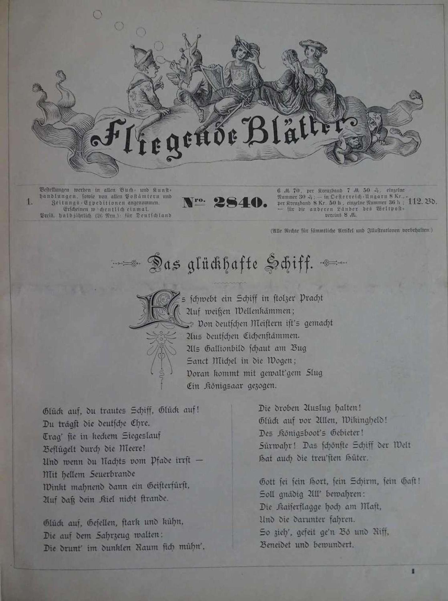 Fliegende Blätter, insgesamt 5 gebundene Bücher. Dabei 1892, 1894, 1896, 1897, sowie Band 112-13. - Bild 2 aus 2