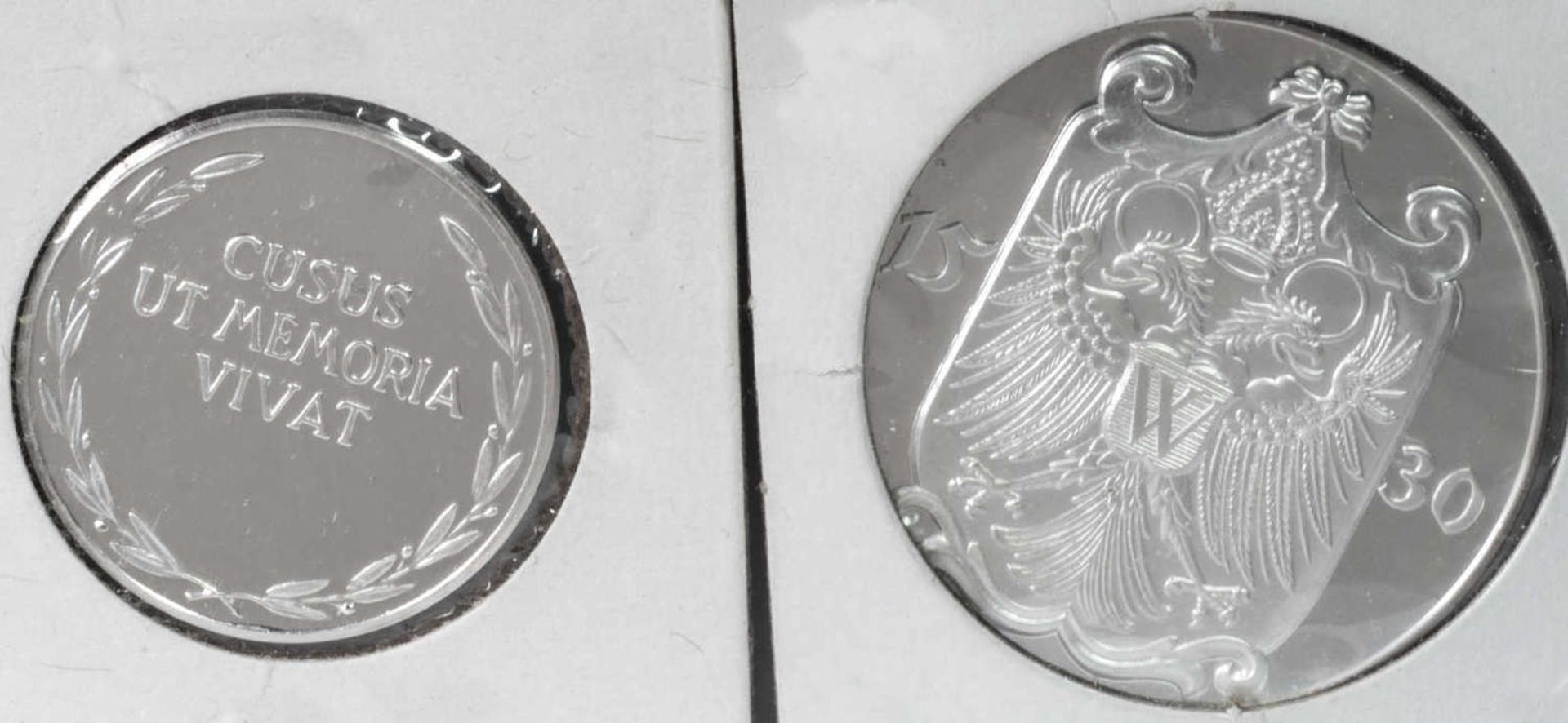 Zwei Silber - Medaillen: 1. "Wernher von Braun", Silber 1000, Gewicht: ca. 12,9 g. Durchmesser: - Bild 2 aus 2