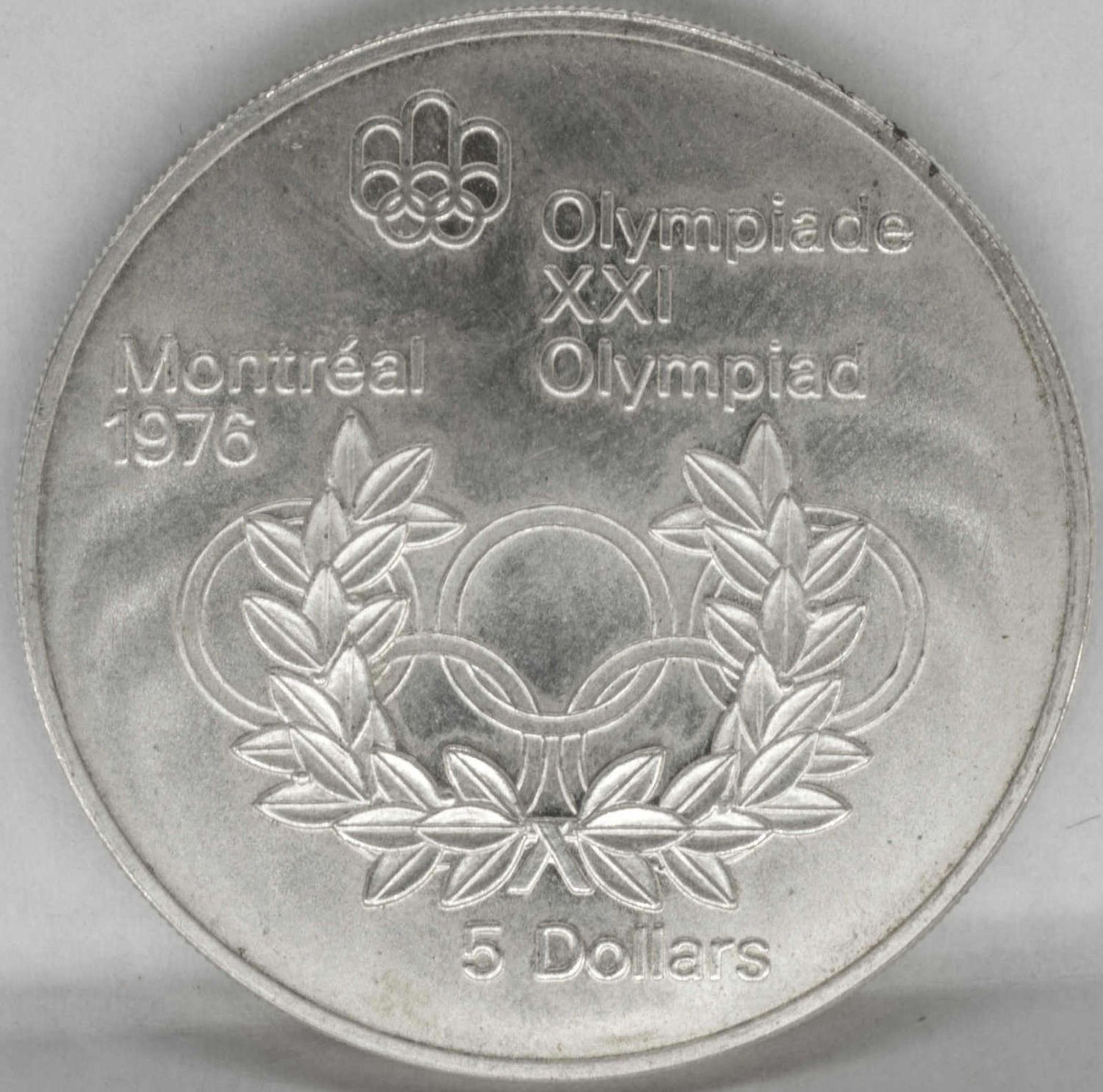 Kanada 1974, 5.- Dollars - Silbermünze "21. Olympiade Montreal 1974". Gewicht: ca. 24,6 g.