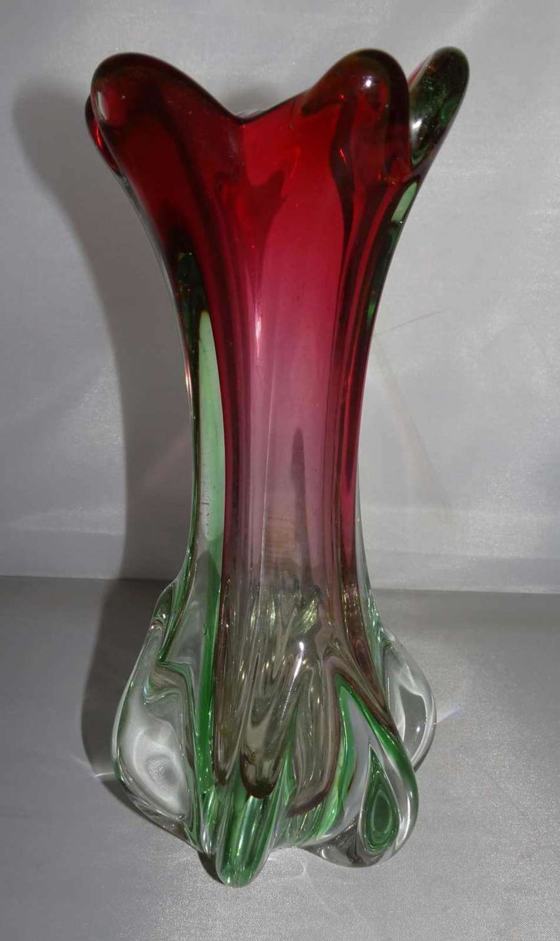 2 Murano Glasvasen, 1x mit Blasen-Technik. Höhe bis 20 cm - Bild 2 aus 3