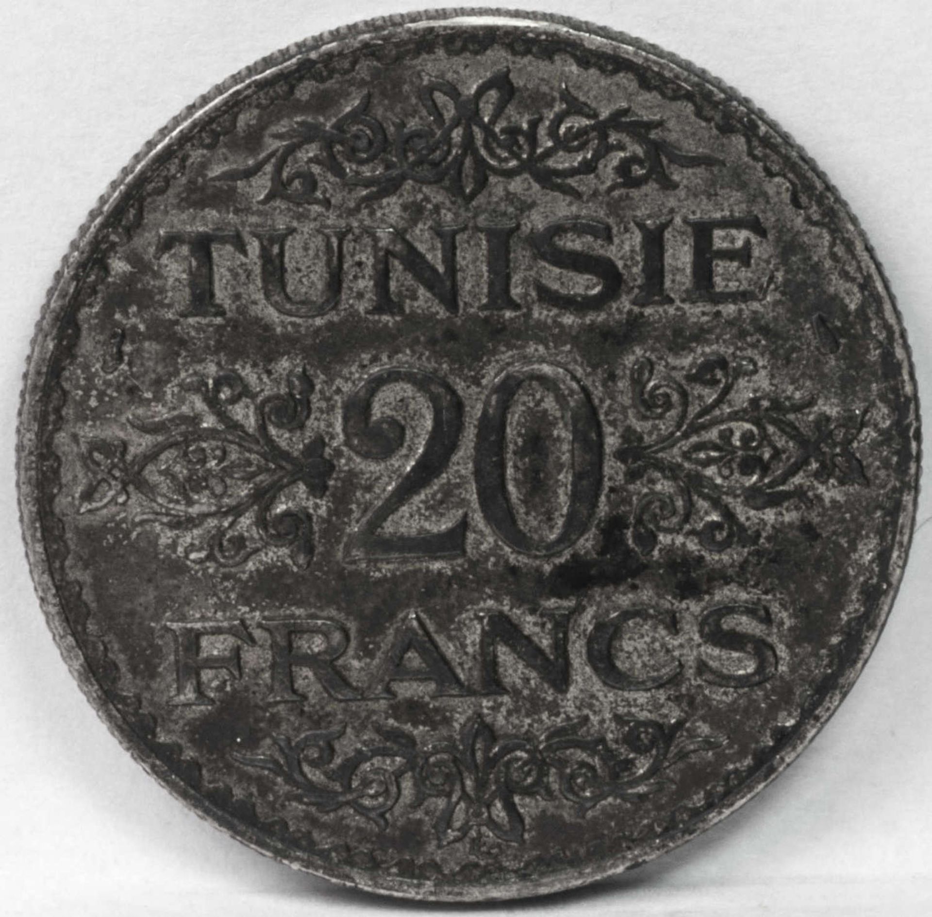 Tunesien AH 1353, 20.- Francs - Silbermünze, Ahmand Pasha Bey. Qualität: ss.