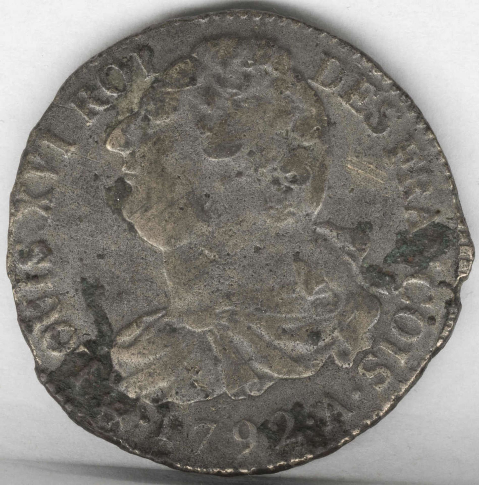 Frankreich 1792 A, 2 Sols - Münze "Louis XVI.. Erhaltung: ss. France 1792 A, 2 Sols - coin "Louis - Image 2 of 2