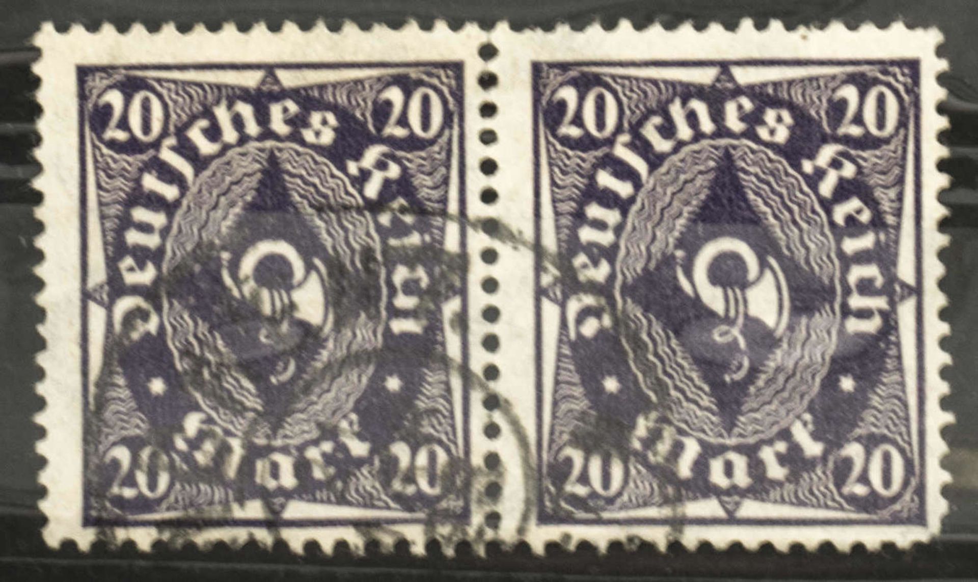Deutsches Reich Mi. - Nr. 230, waagrechtes Paar. German Empire Mi. - No. 230, horizontal pair.