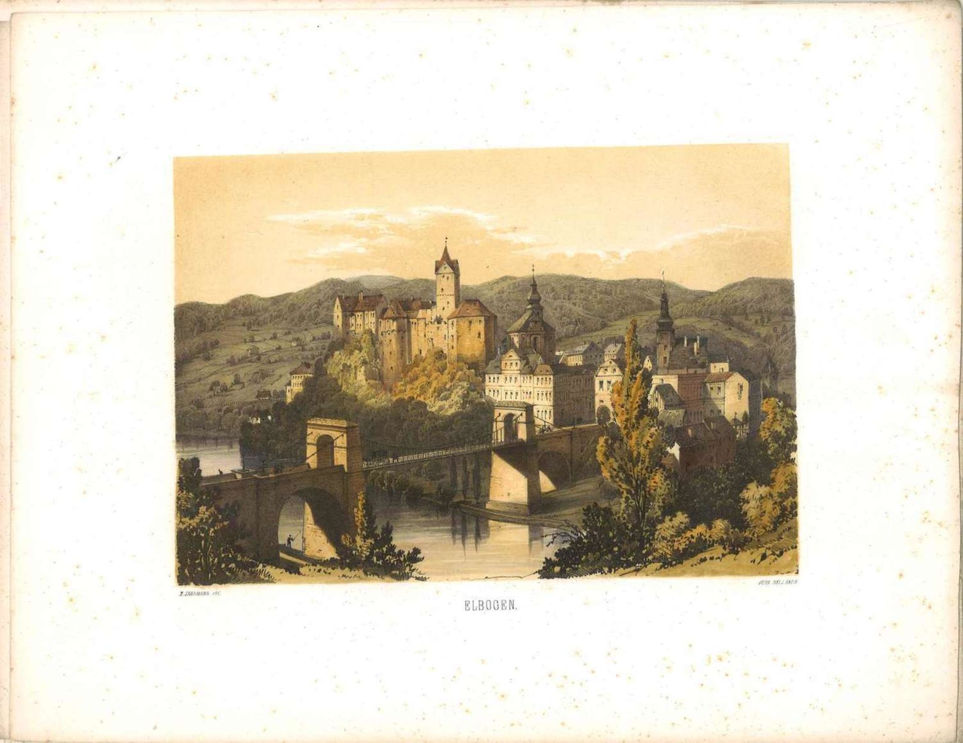 Franz Xaver Sandmann (1805-1852), Ansichten von Carlsbad. Insgesamt 12 Blätter. Farblithographien. - Bild 4 aus 7