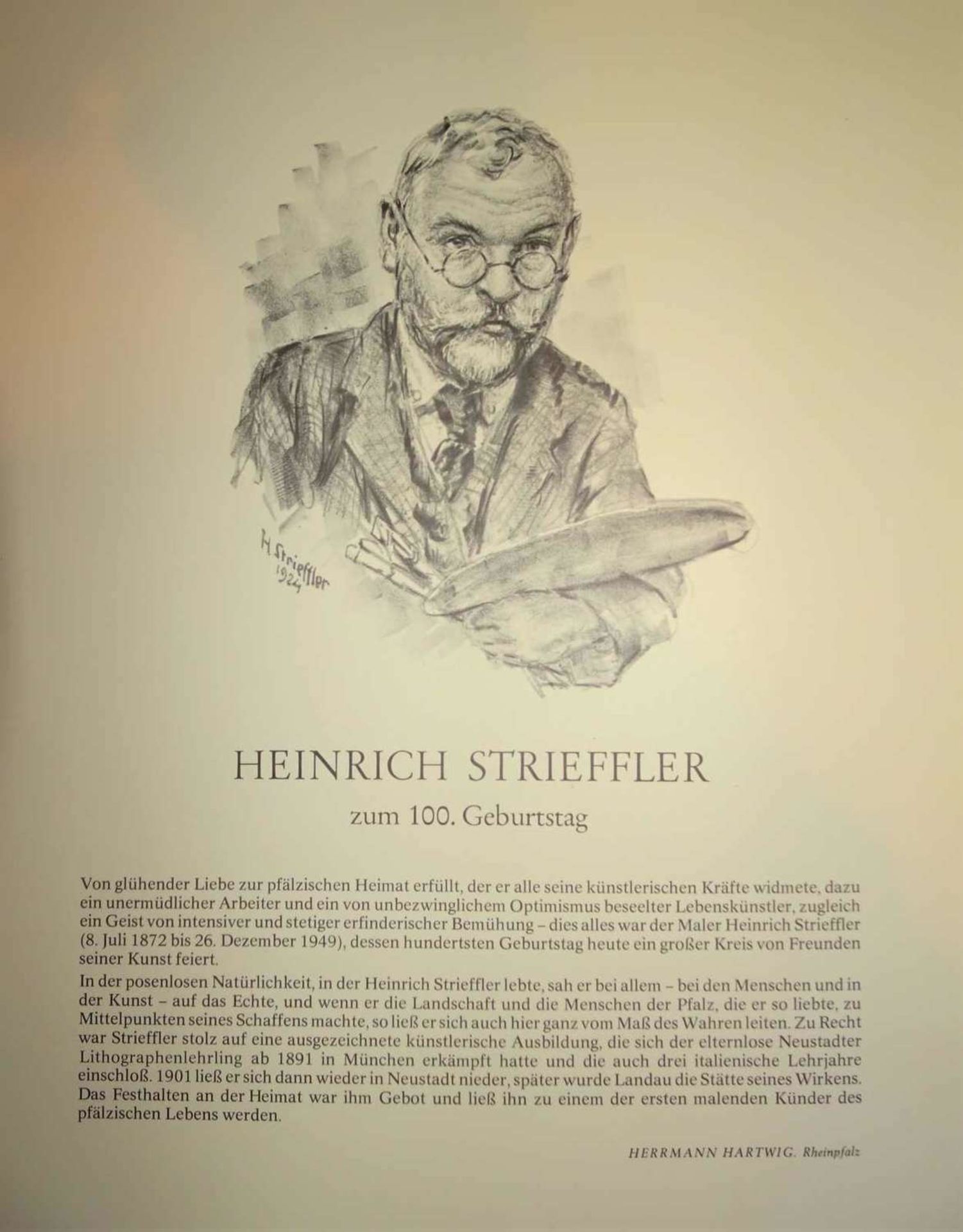 1 Heinrich-Strieffler-Mappe zum 100. Geburtstag 1 Heinrich Strieffler portfolio for the 100th - Image 2 of 3