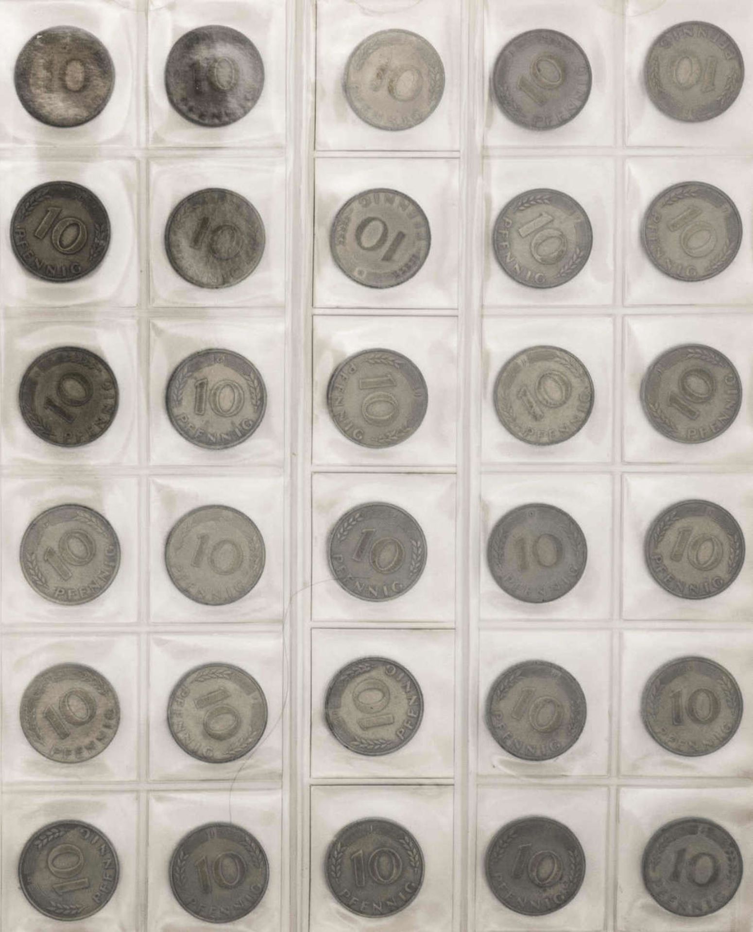 Deutschland, Sammlung 5 Pfennig - 50 Pfennig - Münzen vom Kaiserreich bis BRD. Dabei auch 1.- DM - Image 8 of 12