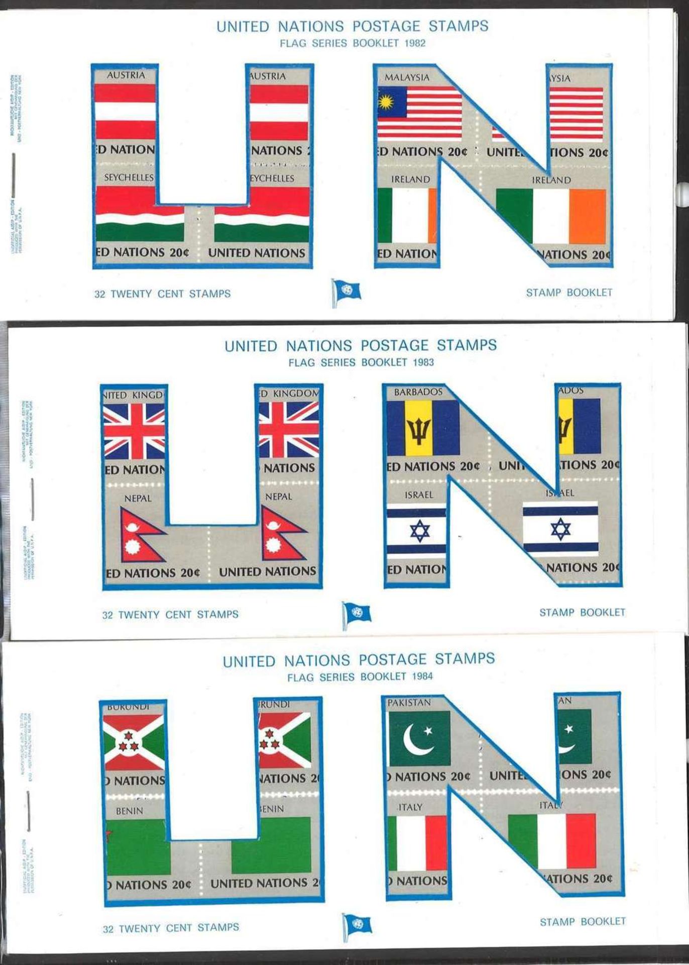 Kleine Sammlung Vereinte Nationen in 3 Spezialalben "Flaggen der Nationen", dabei auch - Bild 3 aus 5
