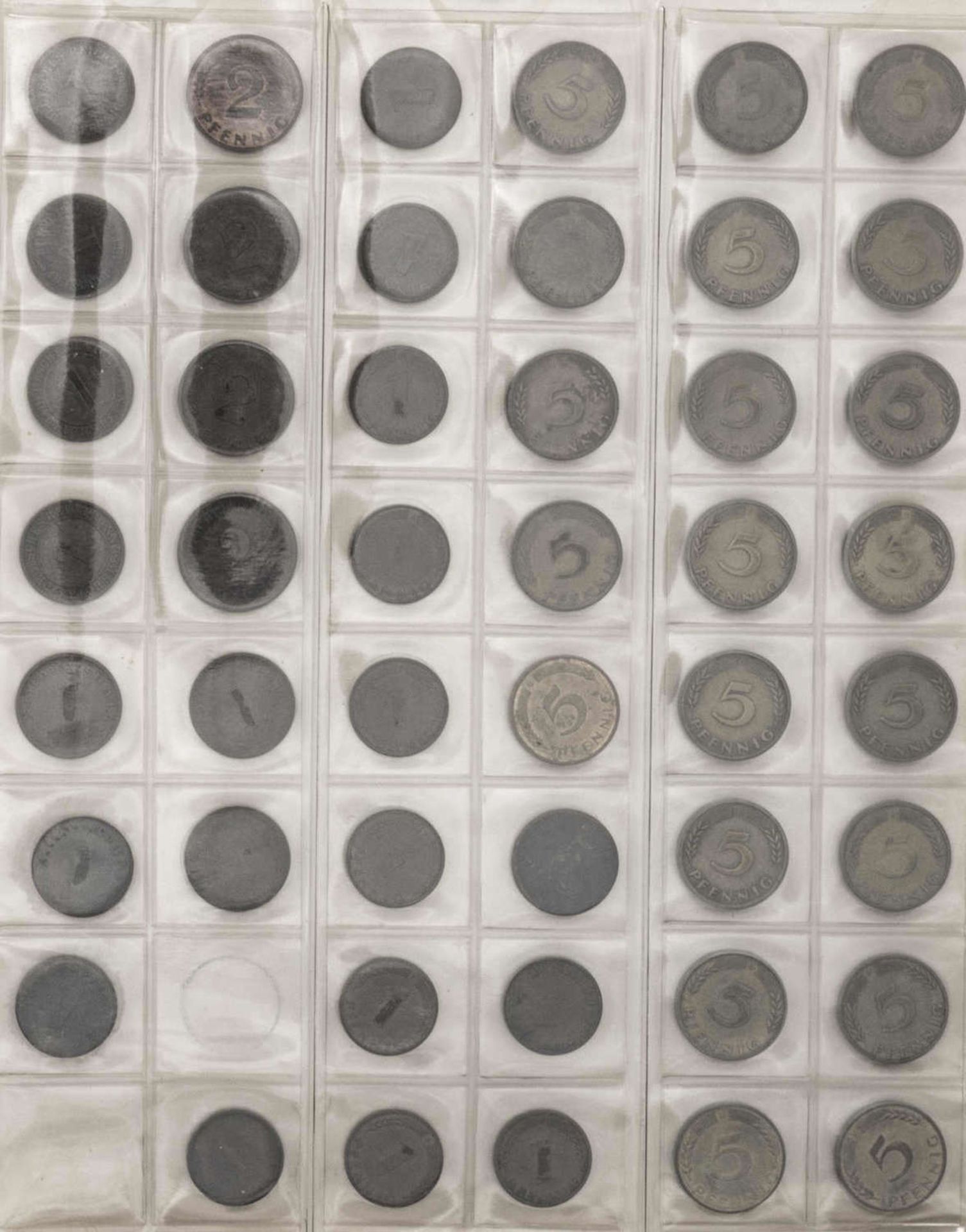 Deutschland, Sammlung 5 Pfennig - 50 Pfennig - Münzen vom Kaiserreich bis BRD. Dabei auch 1.- DM