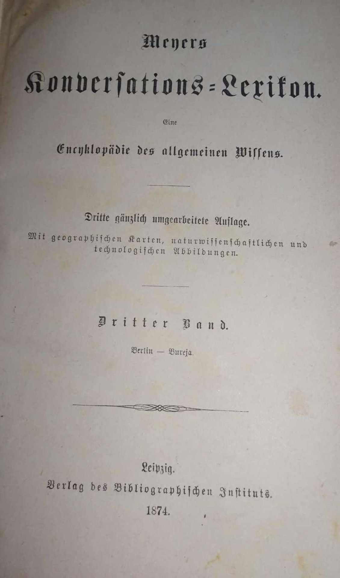 Meyer´s Konversations Lexikon, Band 1-16, Leipzig, Verlag des Bibliographischen Instituts 1874 - Image 2 of 2
