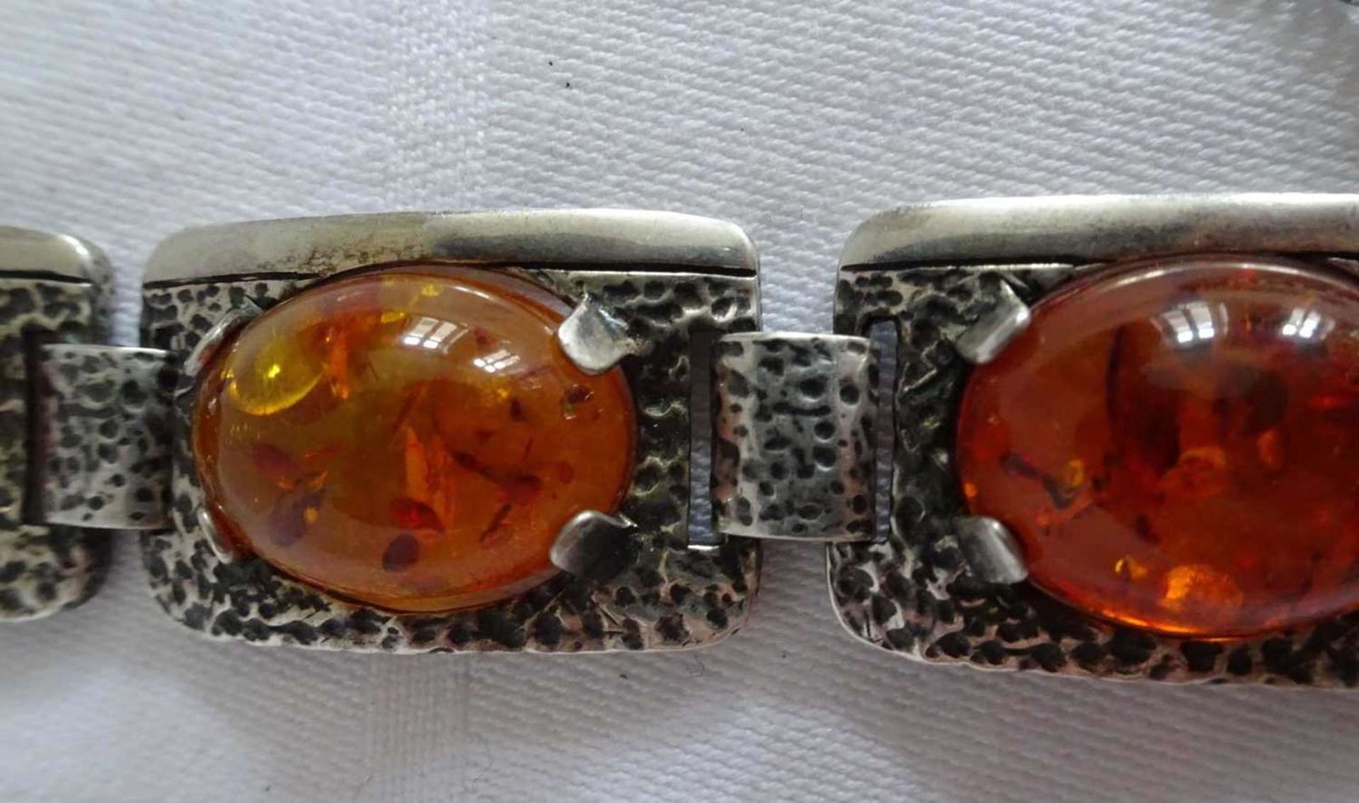 Armband, 925er Silber, besetzt mit Bernstein. Länge ca. 20 cm Bracelet, 925 silver, set with amber. - Image 3 of 4
