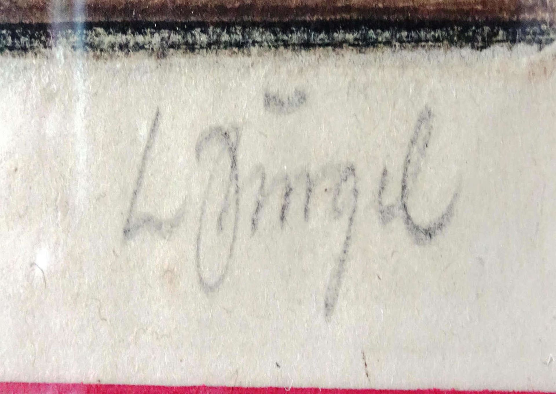 L. Dingel, Radierung "Hochgebirge mit Fichtenbestand". Blatt Höhe ca. 21cm, Breite ca. 15cm, Hinter - Bild 2 aus 2