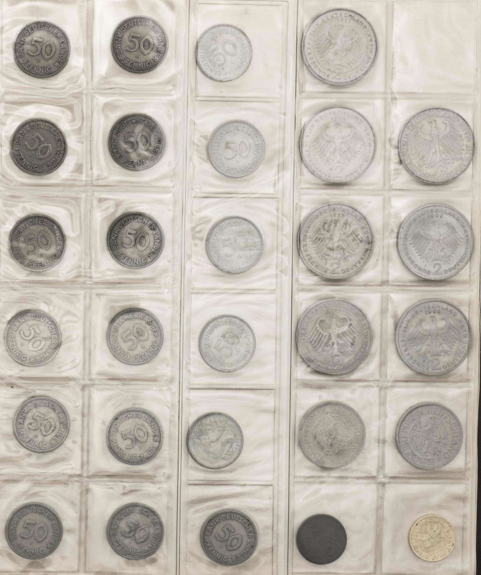 Deutschland, Sammlung 5 Pfennig - 50 Pfennig - Münzen vom Kaiserreich bis BRD. Dabei auch 1.- DM - Image 10 of 12