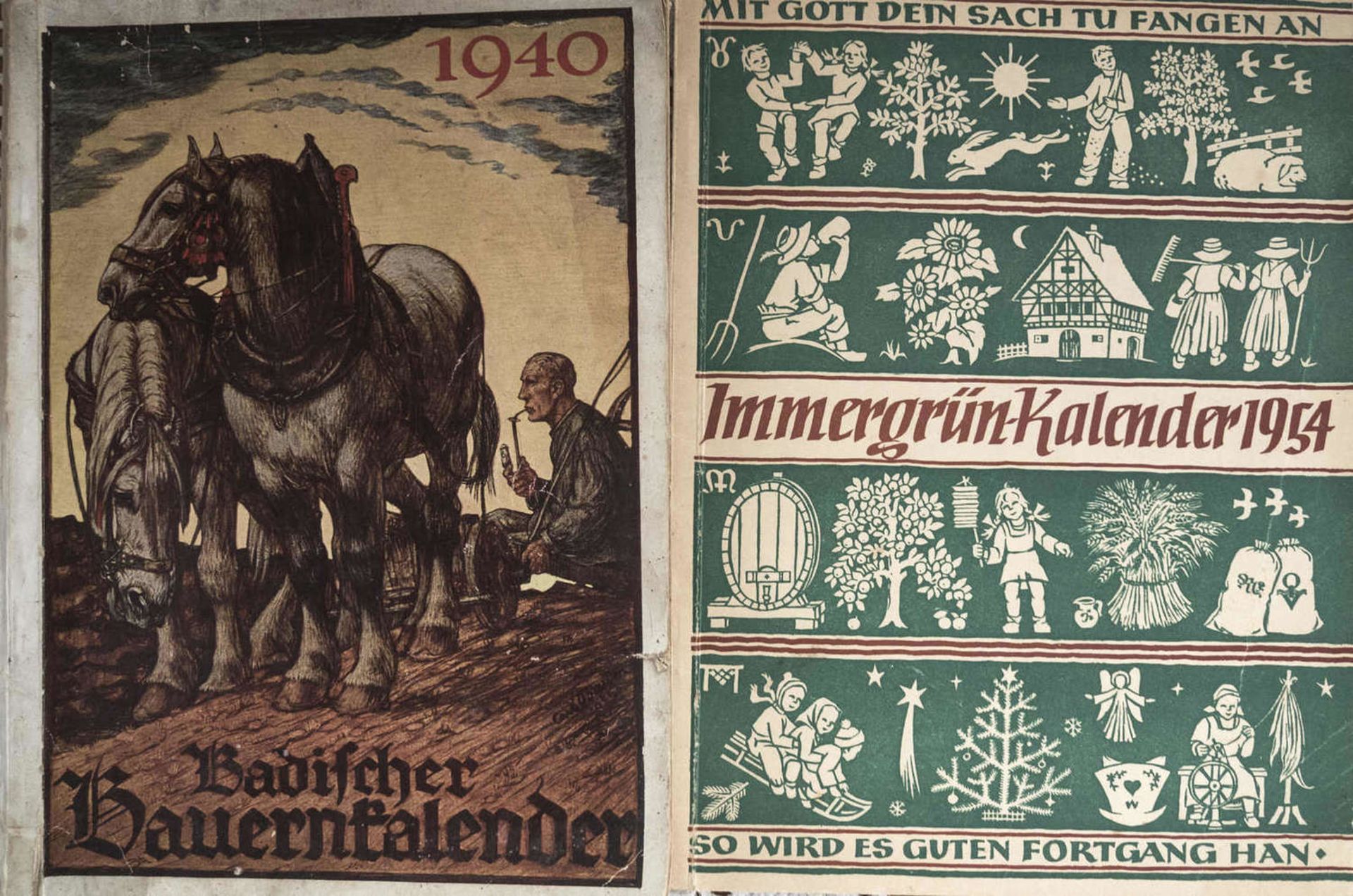 Lot "Bauernkalender" , bestehend aus: badischer Bauernkalender 1940, schwäbischer Bauernkalender - Bild 2 aus 3