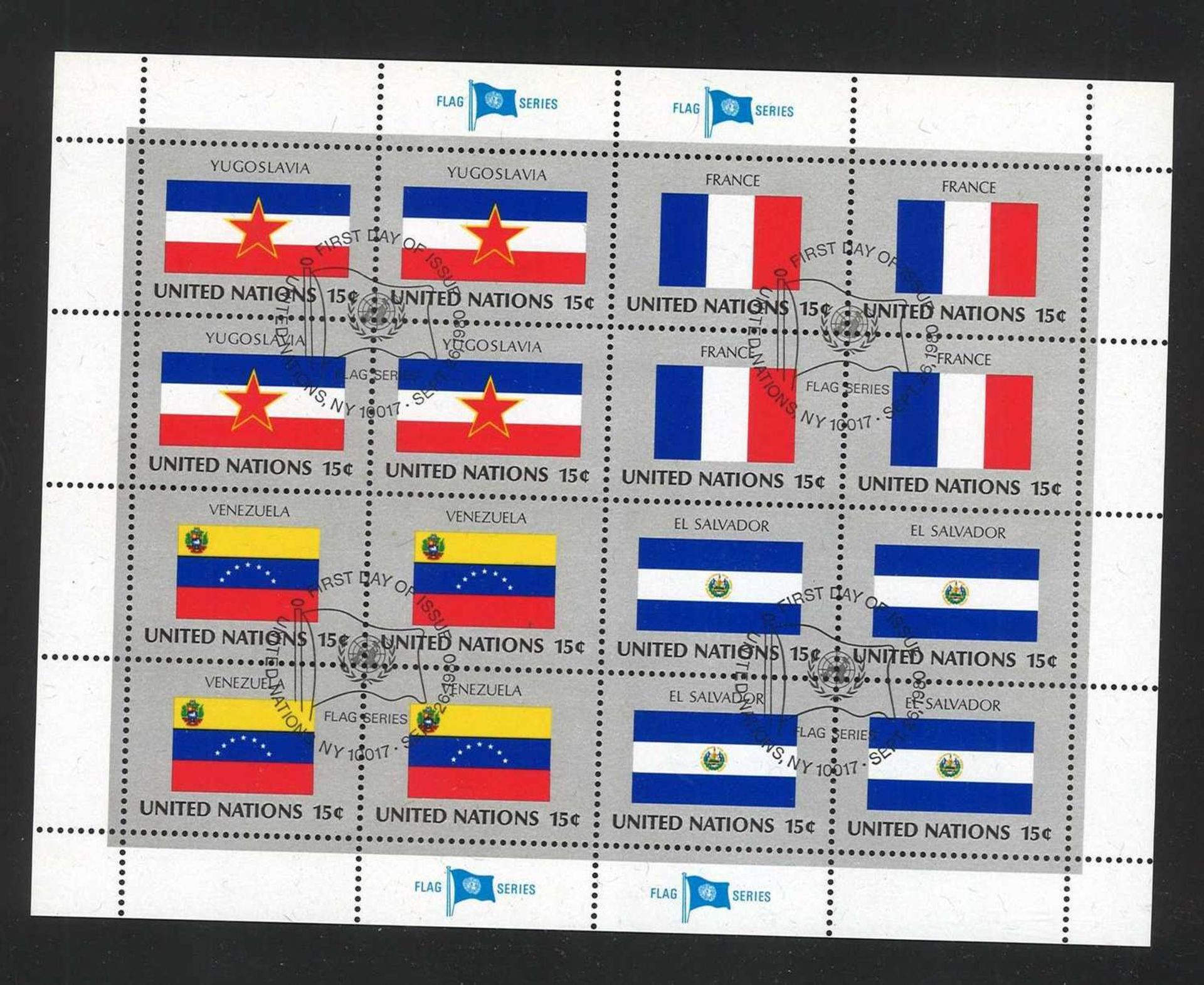 Kleine Sammlung Vereinte Nationen in 3 Spezialalben "Flaggen der Nationen", dabei auch