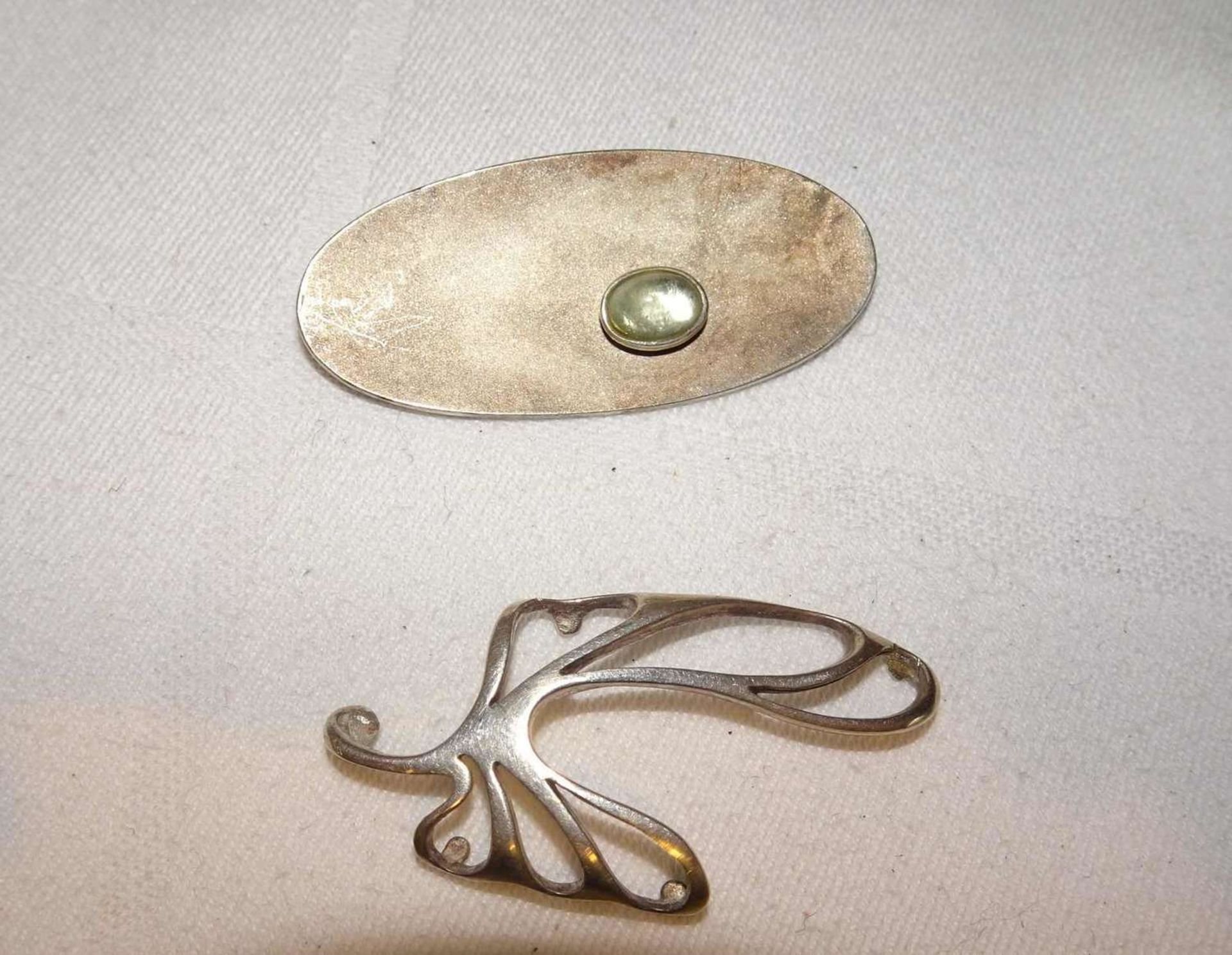 Designer Brosche, 925er Silber. Gewicht ca. 10,2 gr. defekt Designer brooch, 925 silver. Weight - Bild 2 aus 2