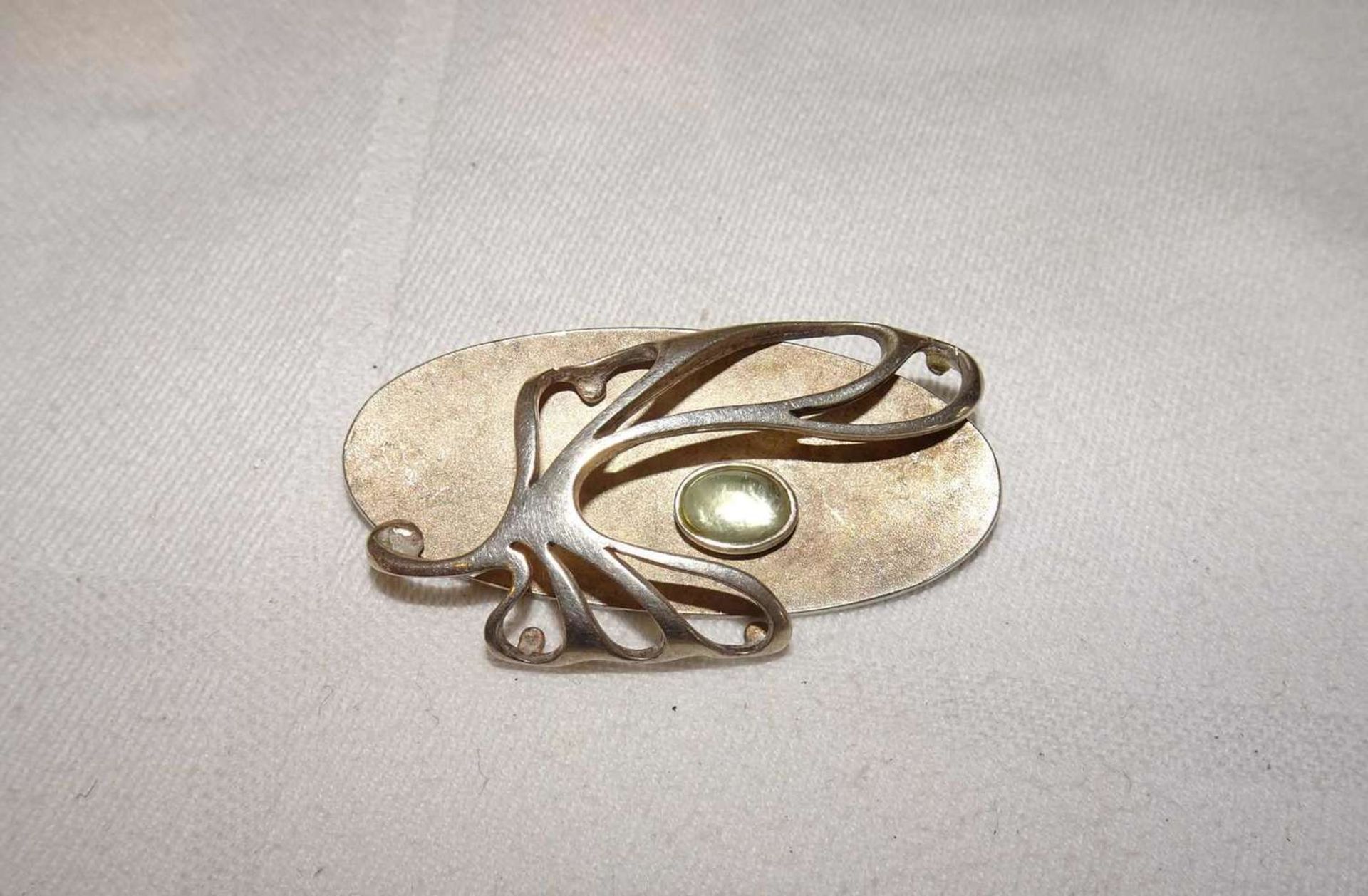 Designer Brosche, 925er Silber. Gewicht ca. 10,2 gr. defekt Designer brooch, 925 silver. Weight