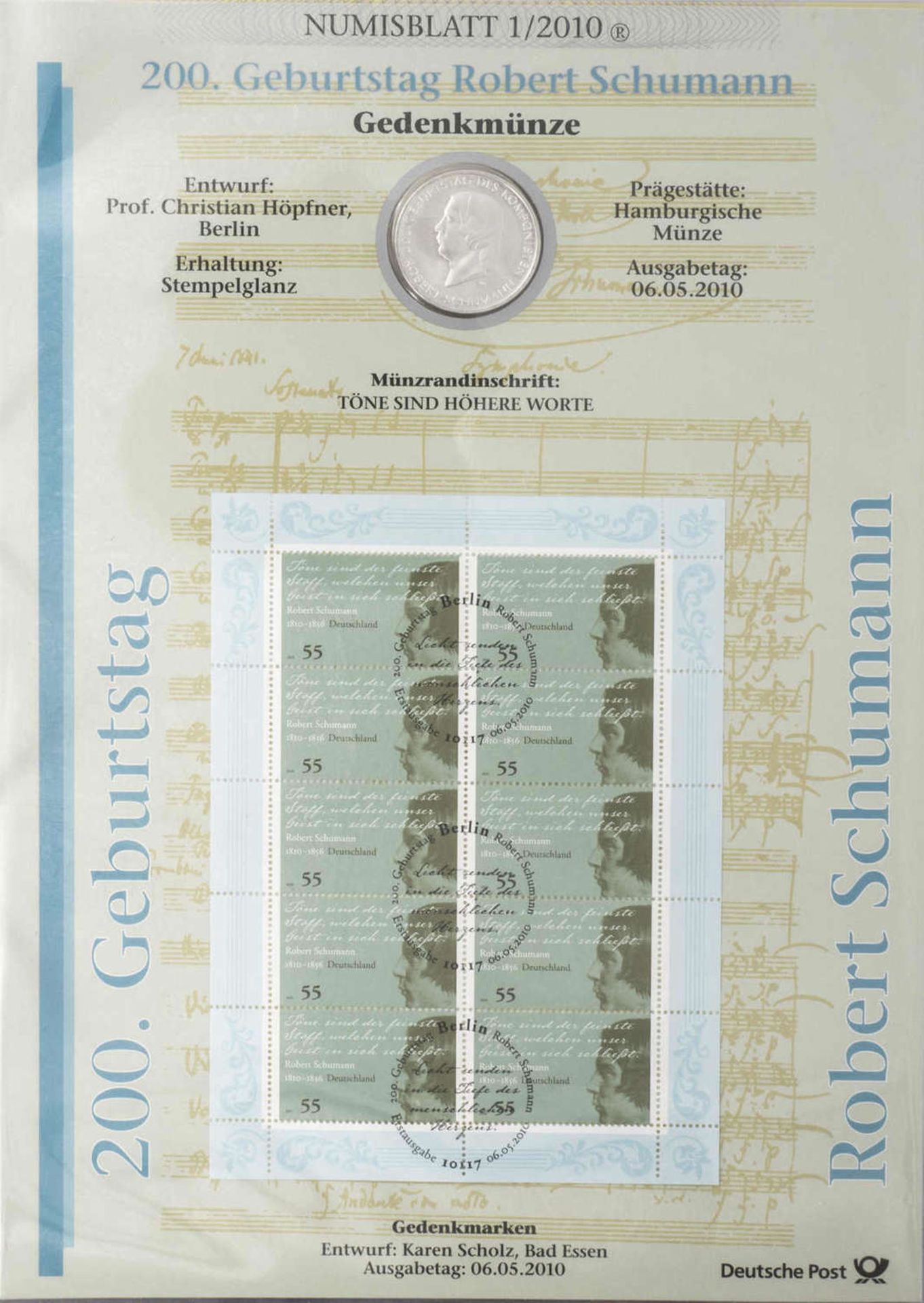Sammlung Numisblätter, alle Münzen vorhanden. Bestehend aus: 1 - 5 / 2008, 1 - 6 / 2009, 1 - 6 / - Bild 3 aus 5