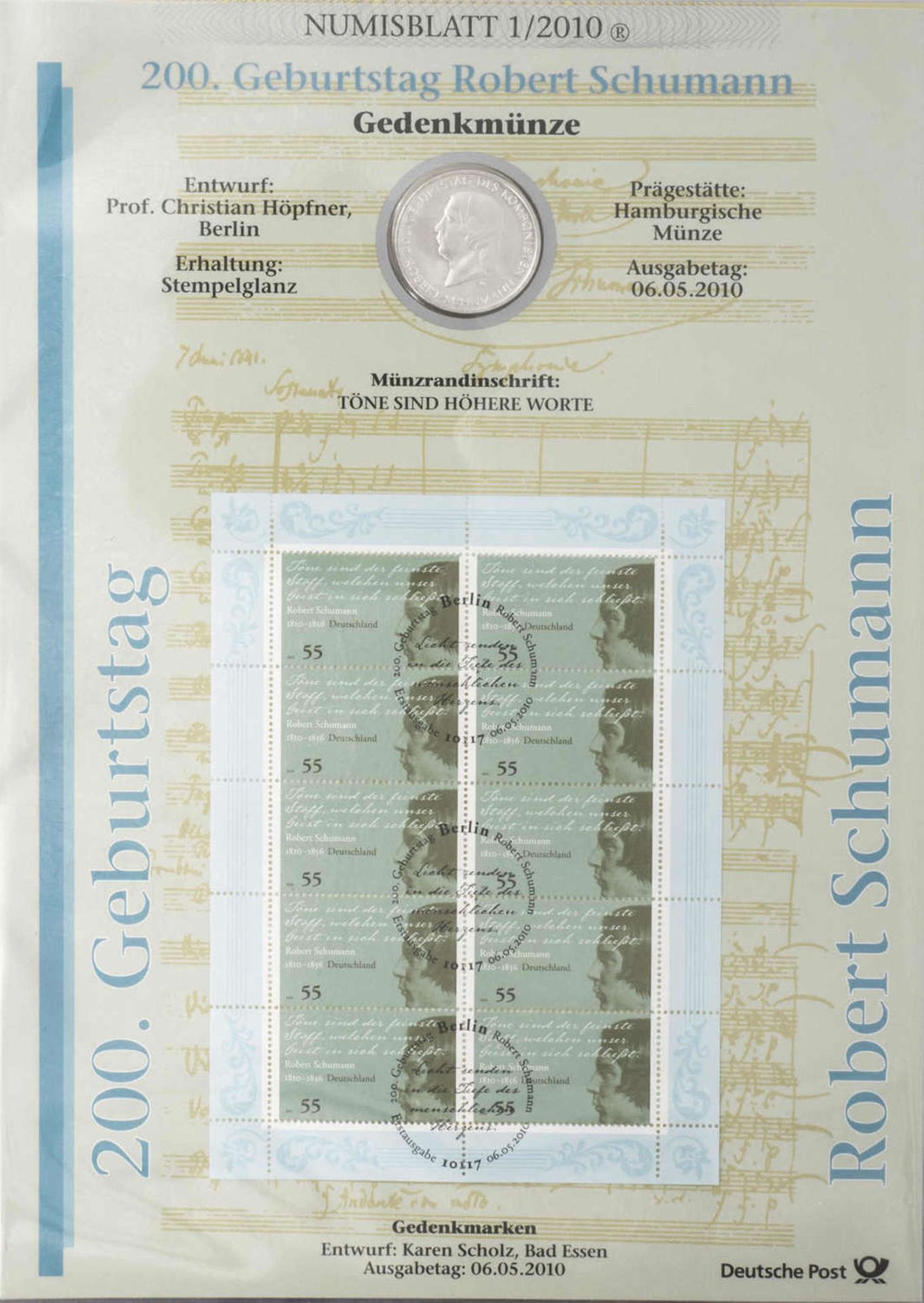 Sammlung Numisblätter, alle Münzen vorhanden. Bestehend aus: 1 - 5 / 2008, 1 - 6 / 2009, 1 - 6 / - Image 3 of 5