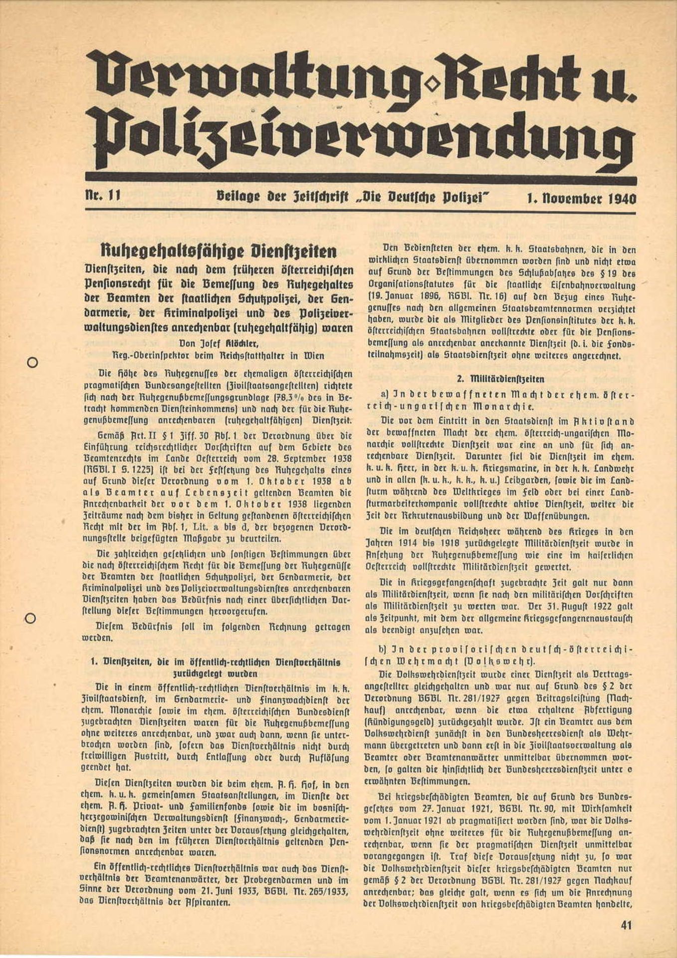 Die Deutsche Polizei. Herausgegeben im Auftrage des Reichsführers SS und Chefs der Deutschen - Bild 2 aus 2