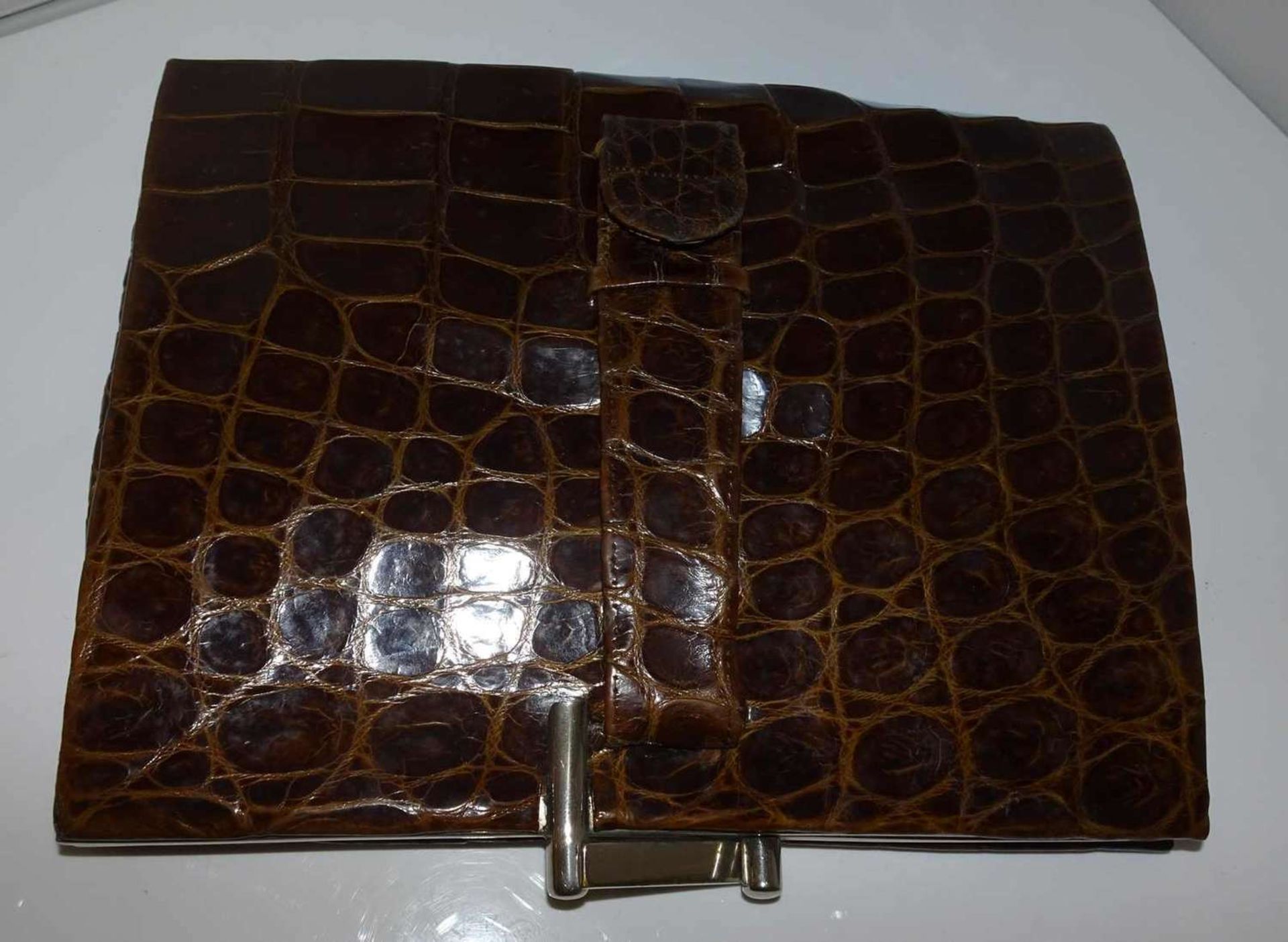 Vintage Handtasche Reptilienleder. Höhe ca. 18 cm, Breite ca. 22 cm Vintage reptile leather