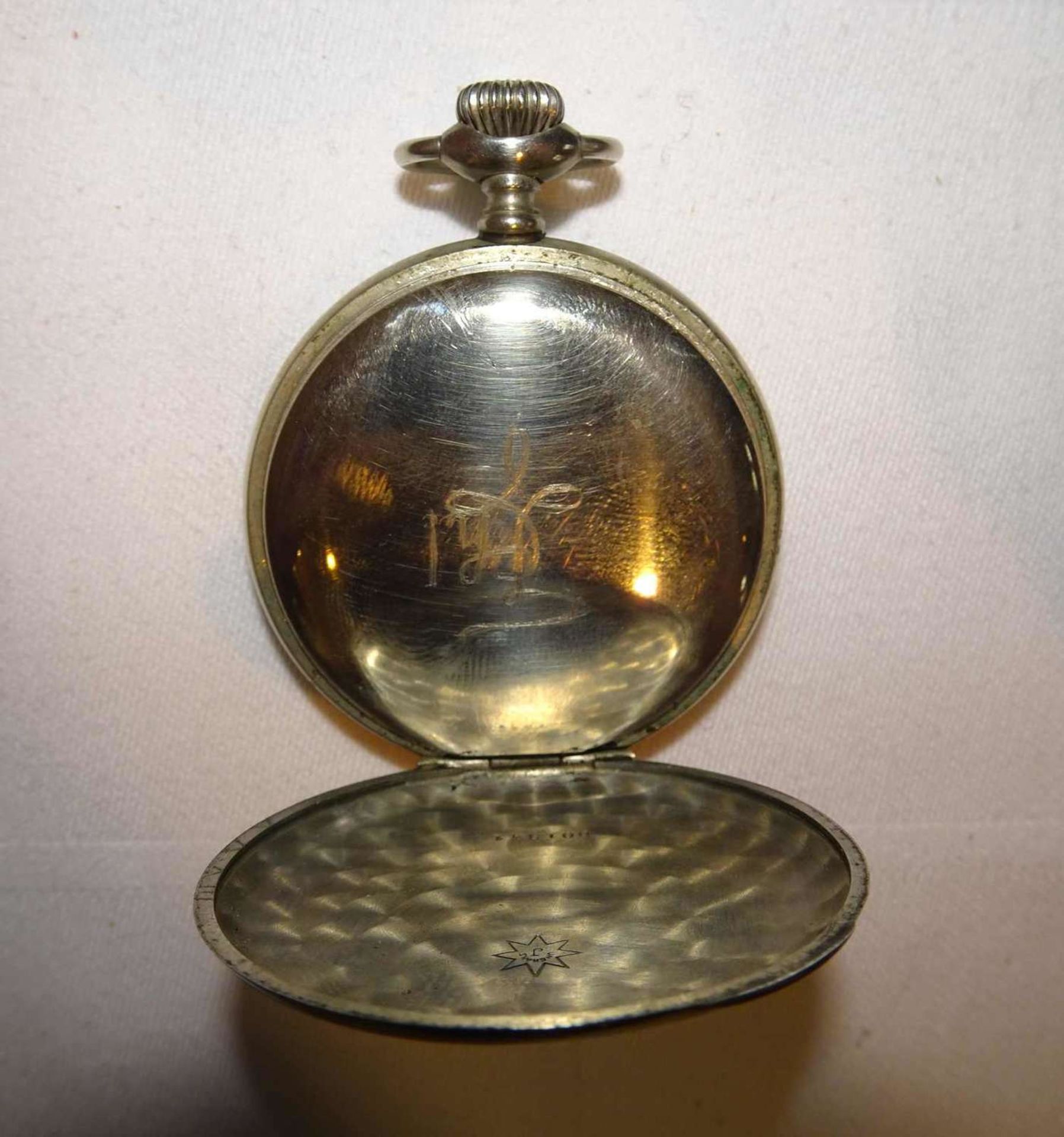 Junghans Taschenuhr, Funktion geprüft. Metallgehäuse. Junghans pocket watch, function checked. - Bild 2 aus 3