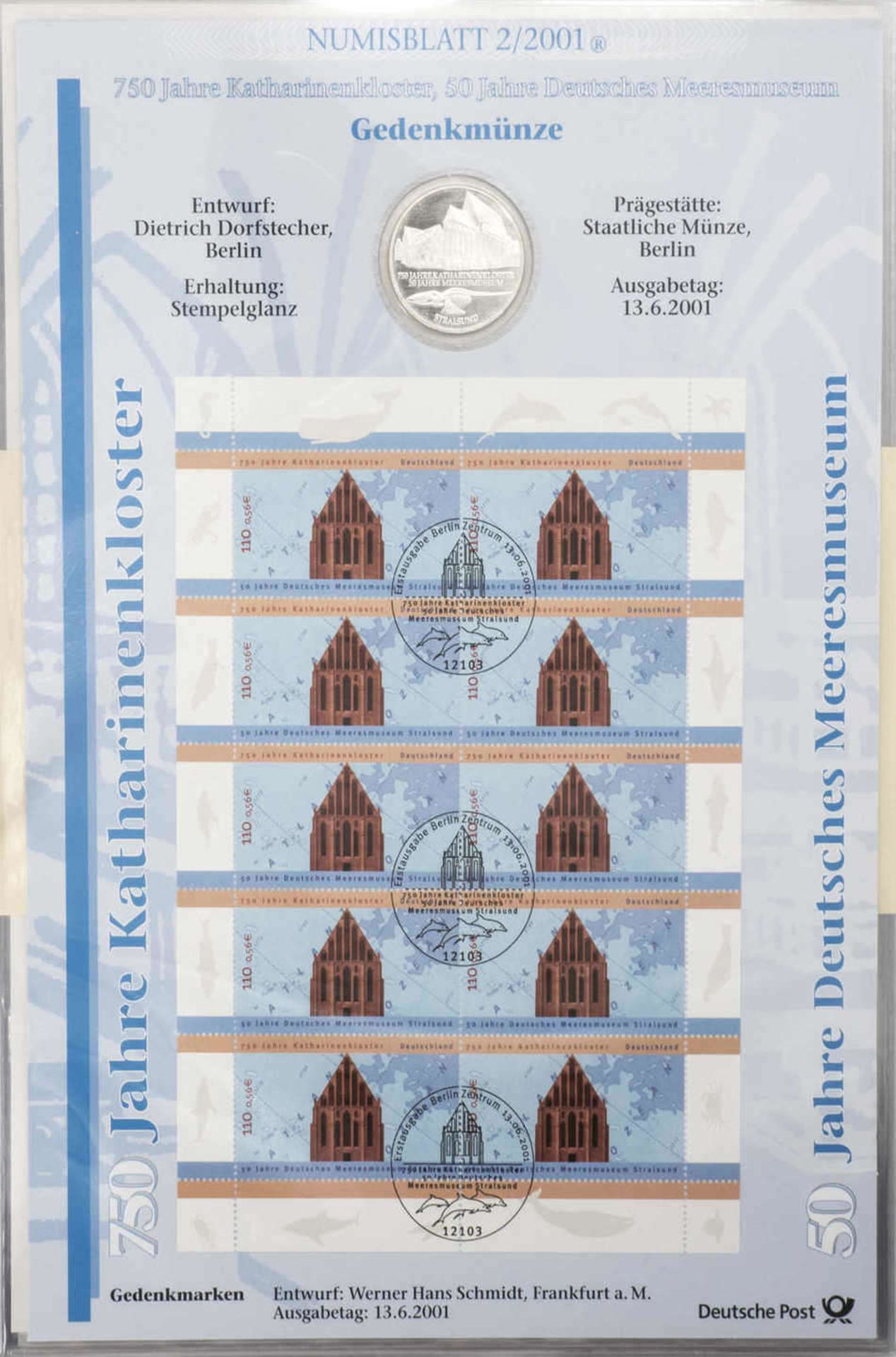 Sammlung Numisblätter, alle Münzen vorhanden. Bestehend aus: 2/2001, 3-5 / 2004, 1 - 5 / 2005 +