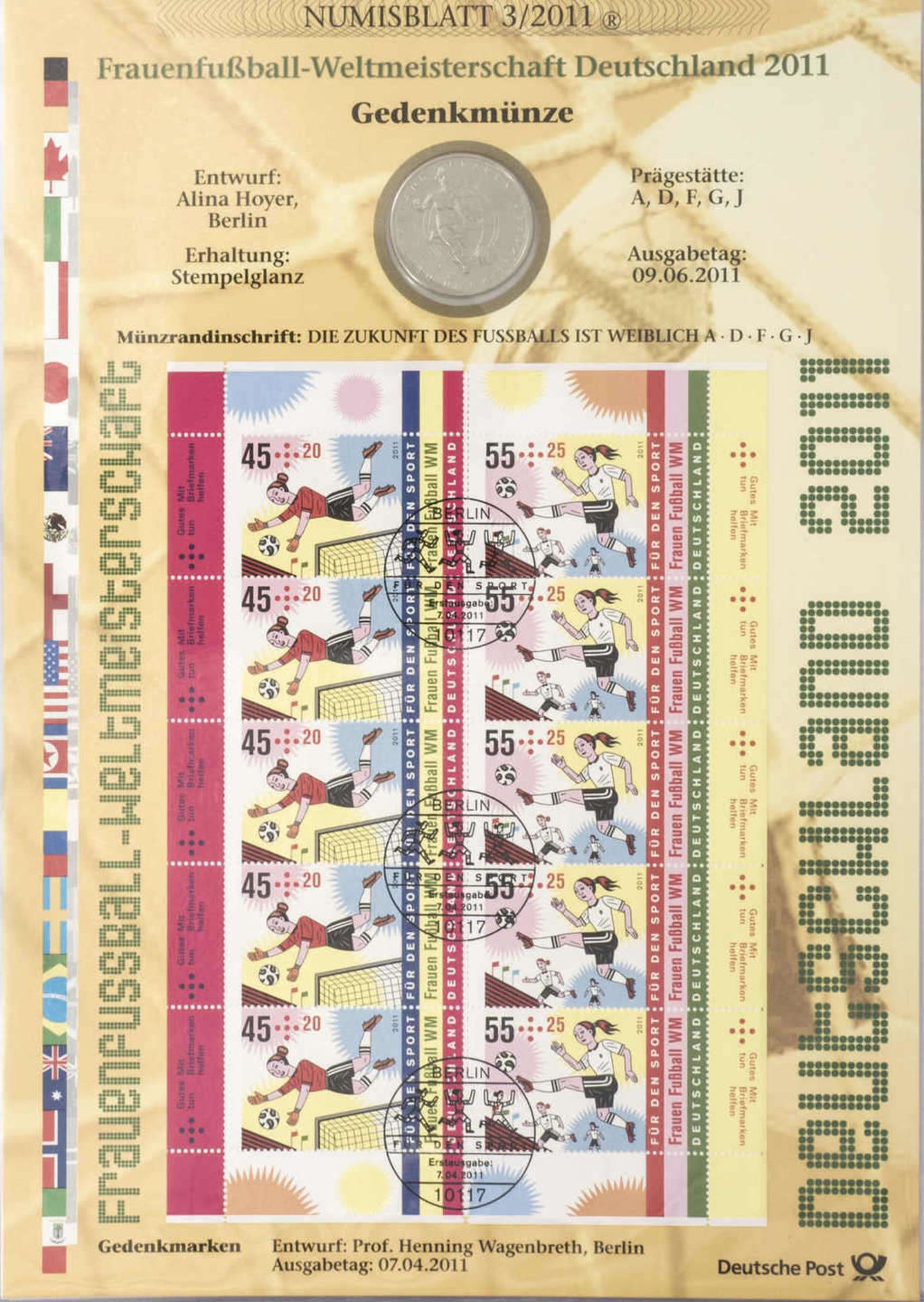Sammlung Numisblätter, alle Münzen vorhanden. Bestehend aus: 1 - 5 / 2008, 1 - 6 / 2009, 1 - 6 / - Image 4 of 5